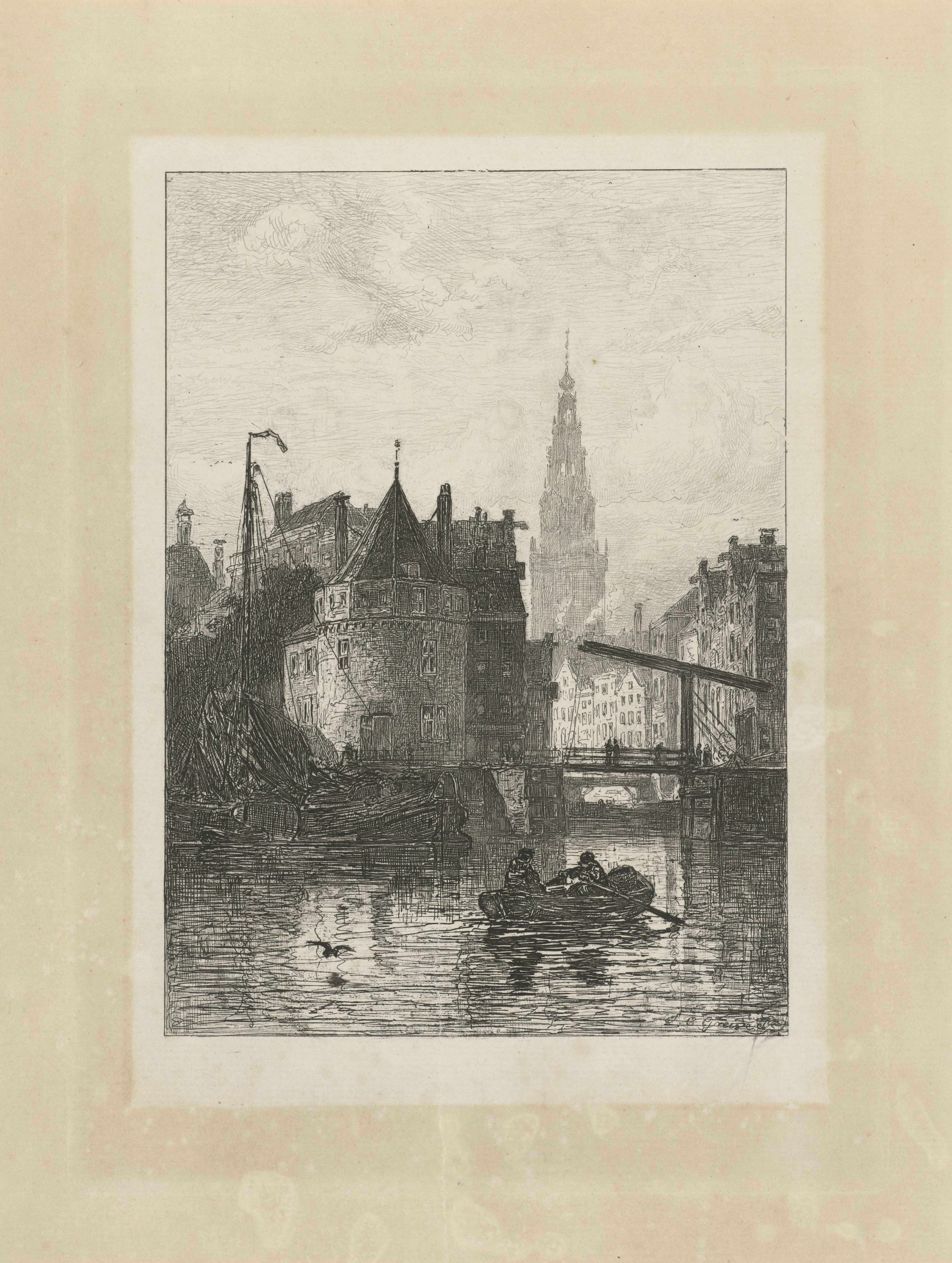 Gezicht op de Schreierstoren te Amsterdam