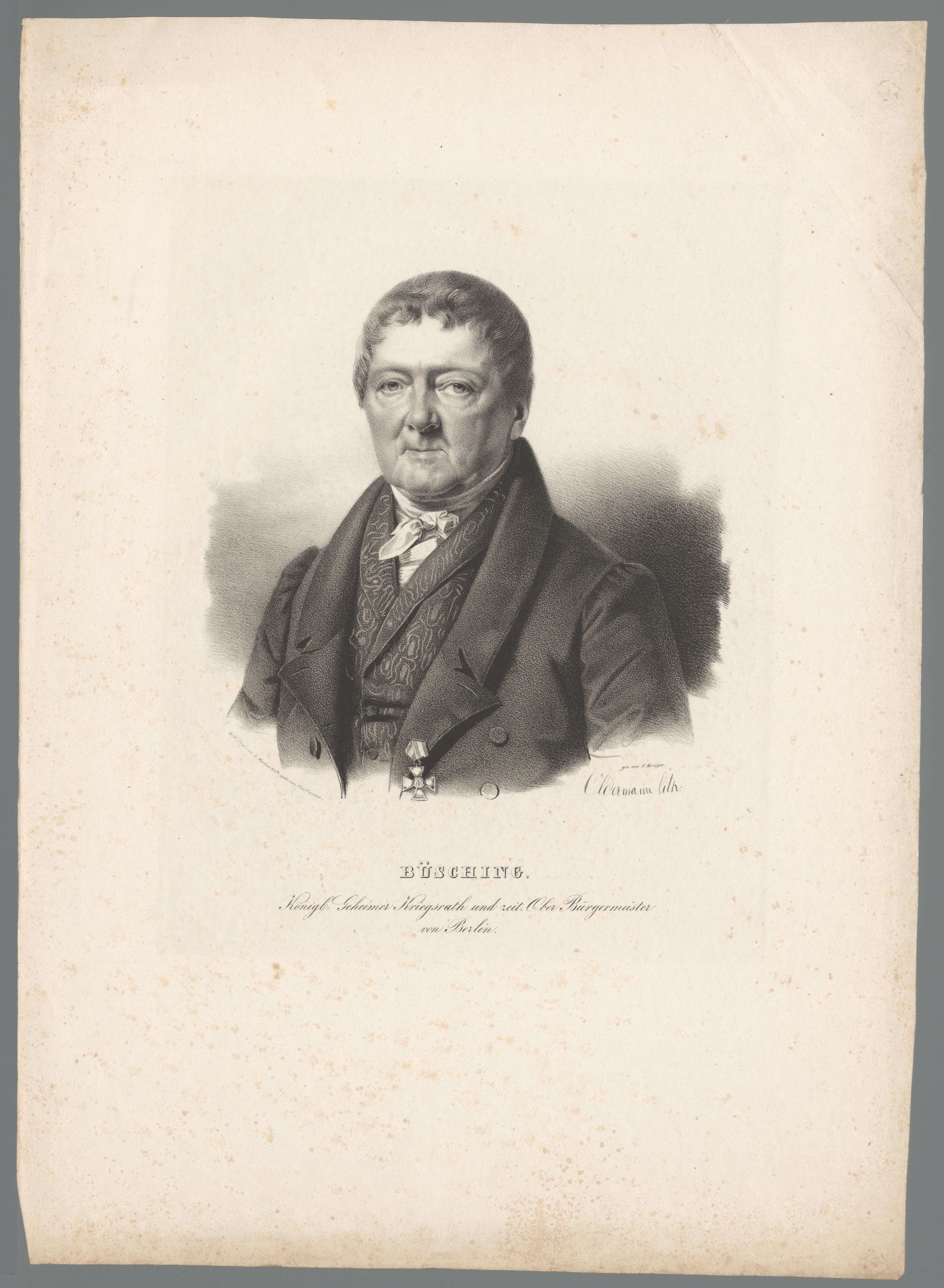 Portret van Johann Stephan Gottfried Büsching