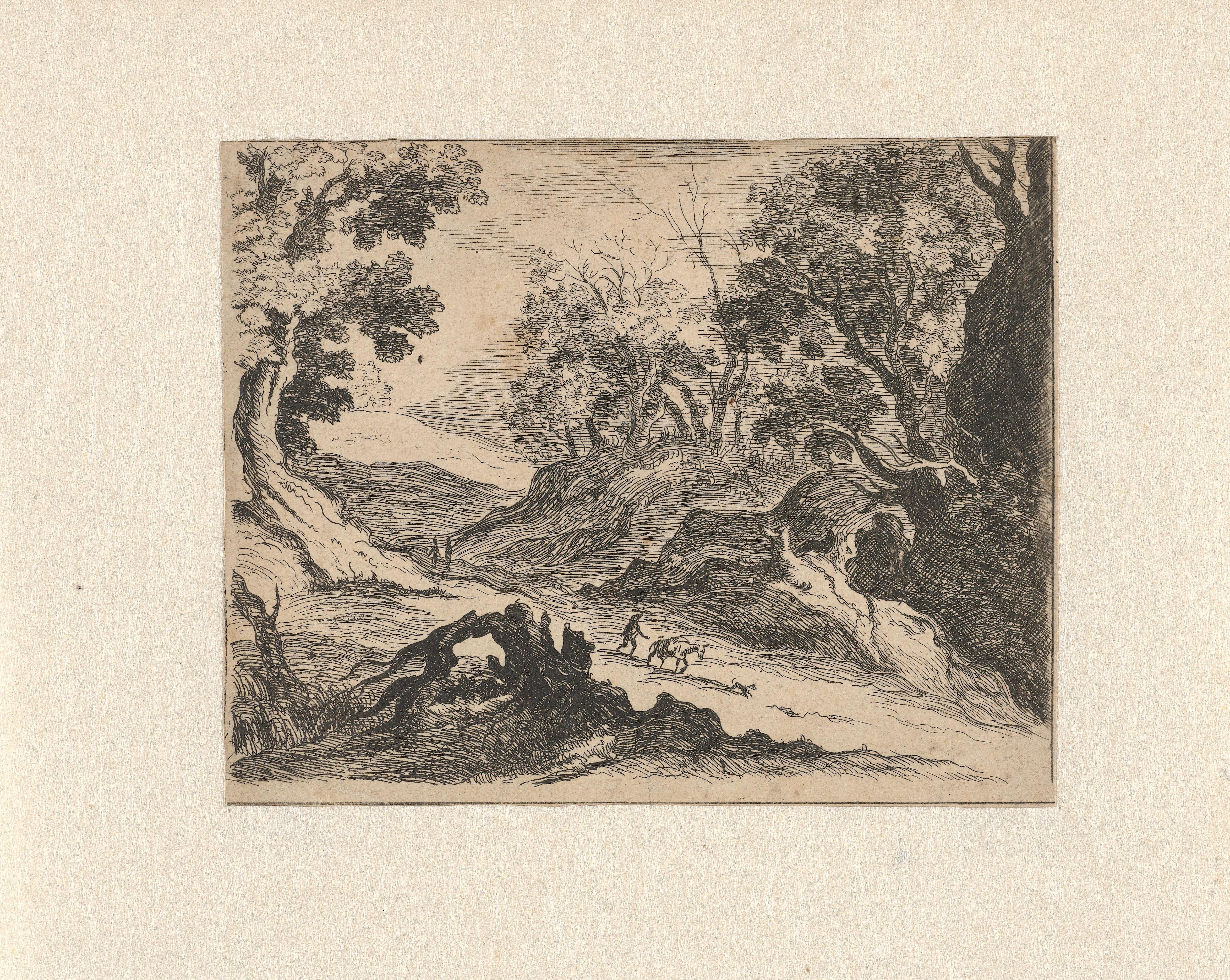 Heuvellandschap met een ezelhoeder