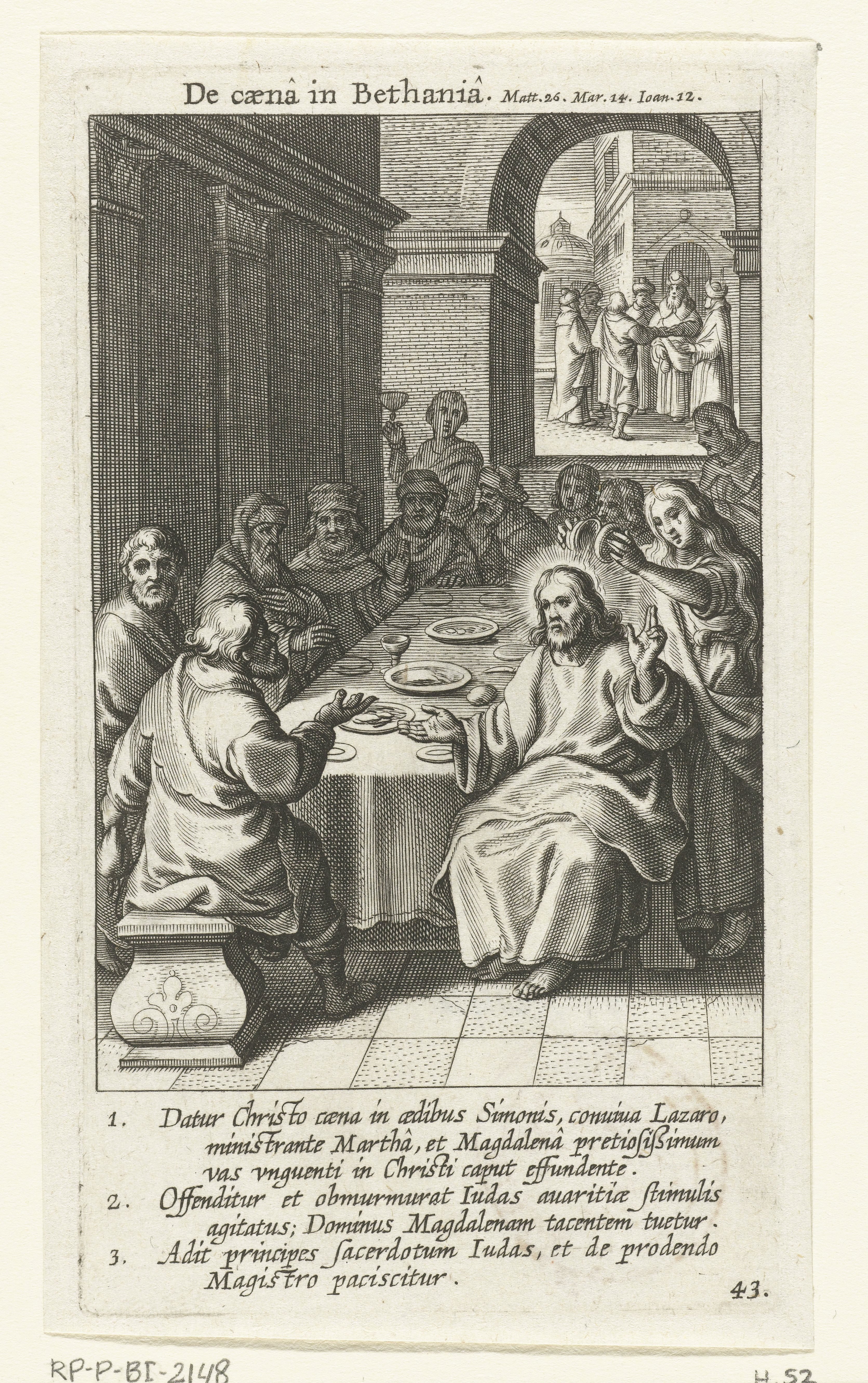 Christus aan de maaltijd in het huis van Simon in Betanië