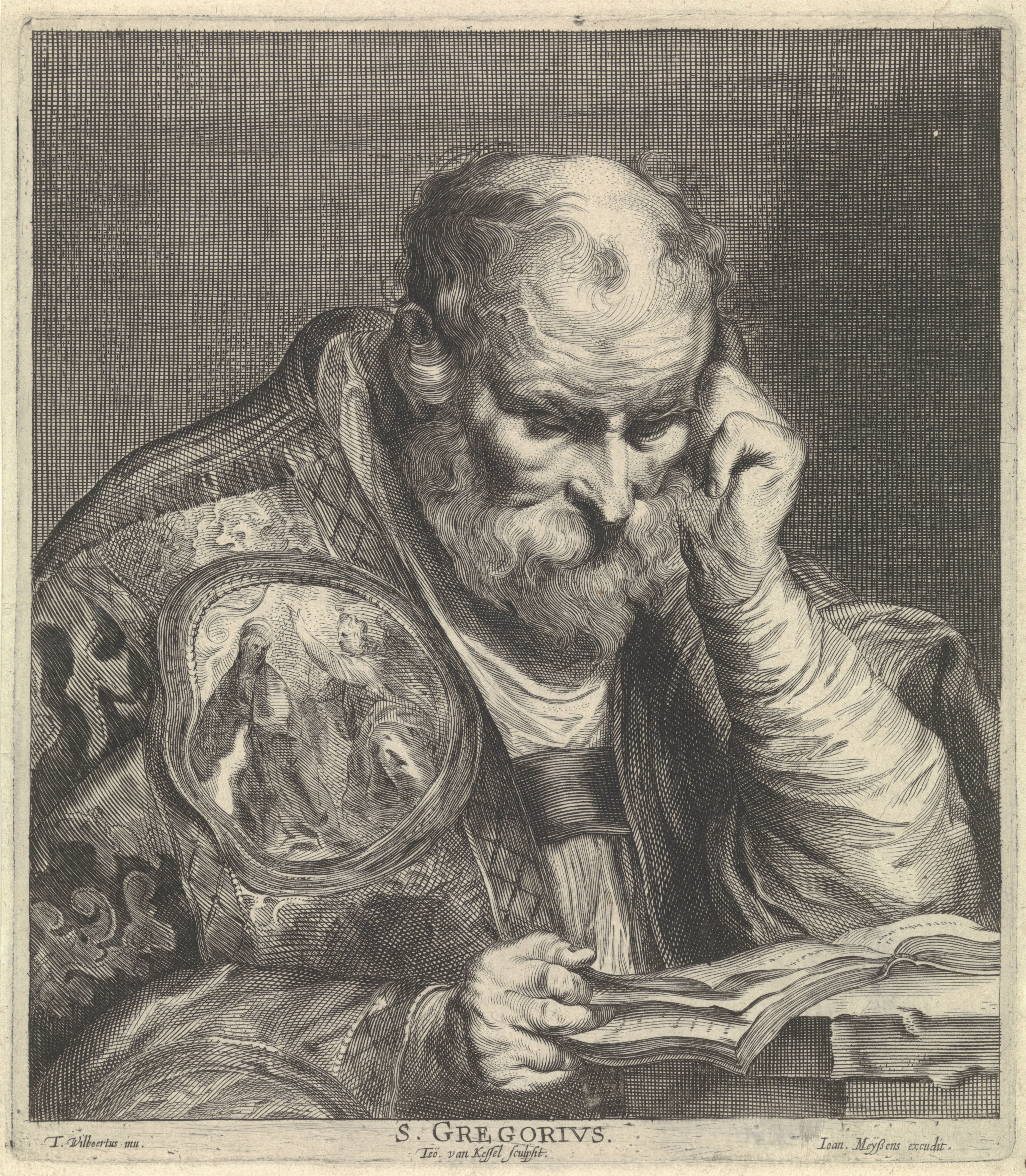 De heilige Gregorius leest een boek