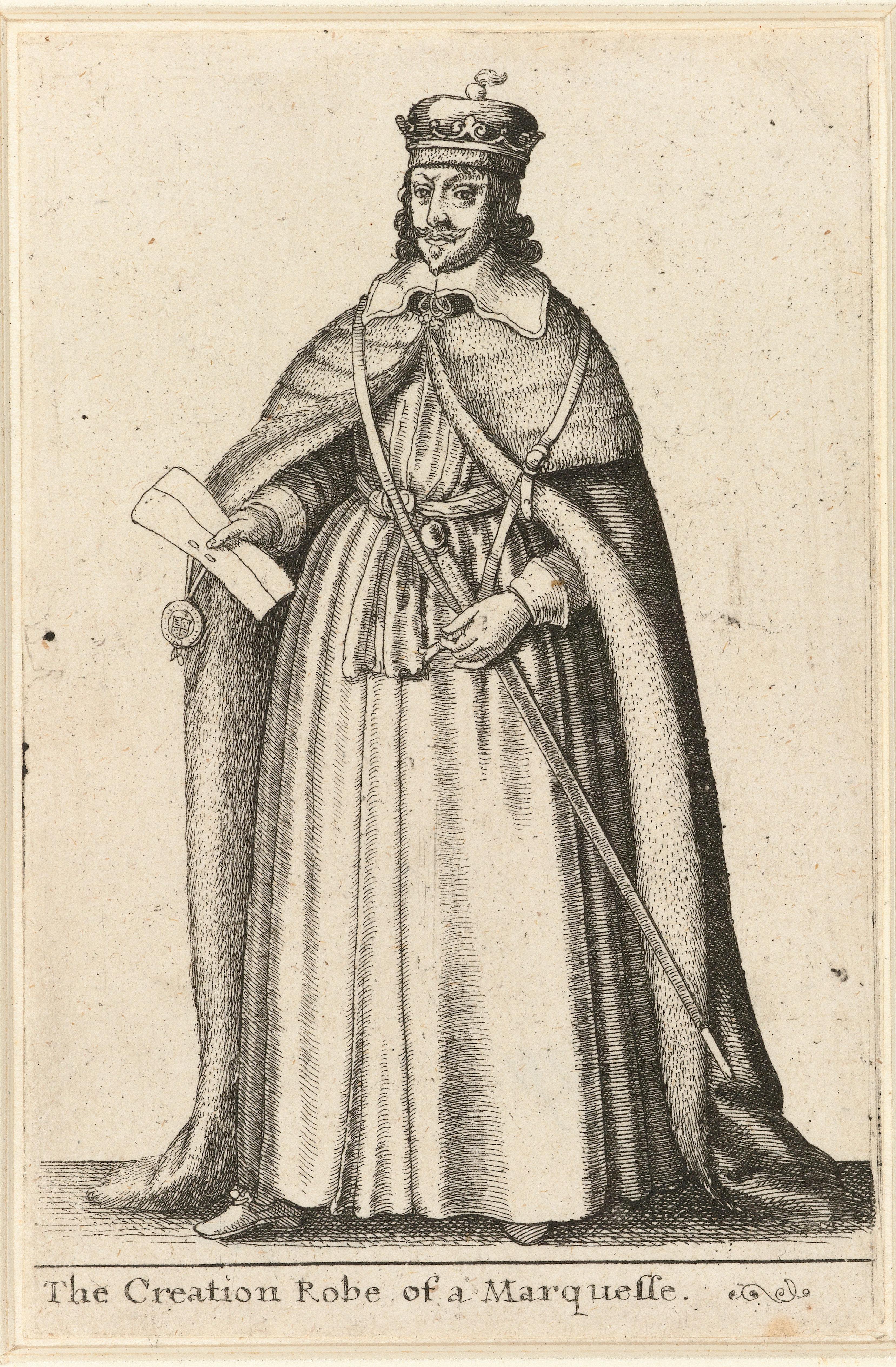 Ceremoniële kledij van een Engelse markies