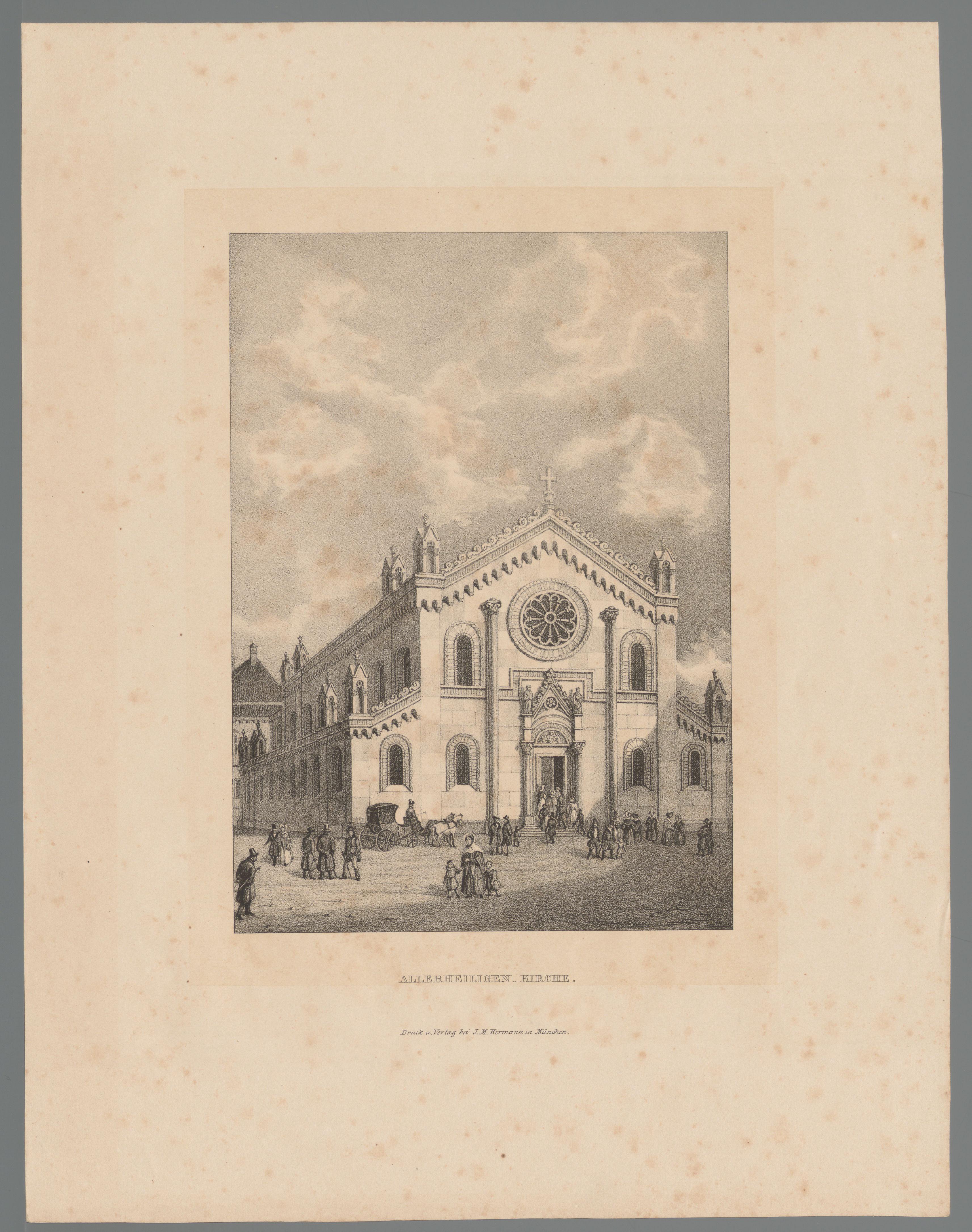 Gezicht op de Allerheiligen-Hofkirche in München