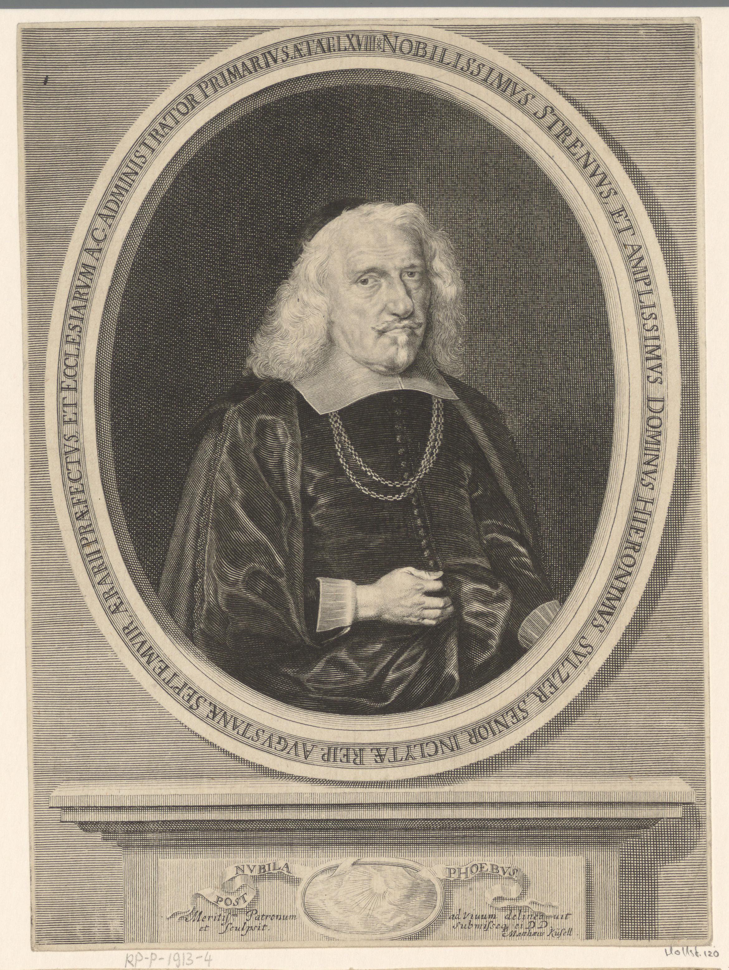 Portret van Hieronymus Sulzer op 68-jarige leeftijd
