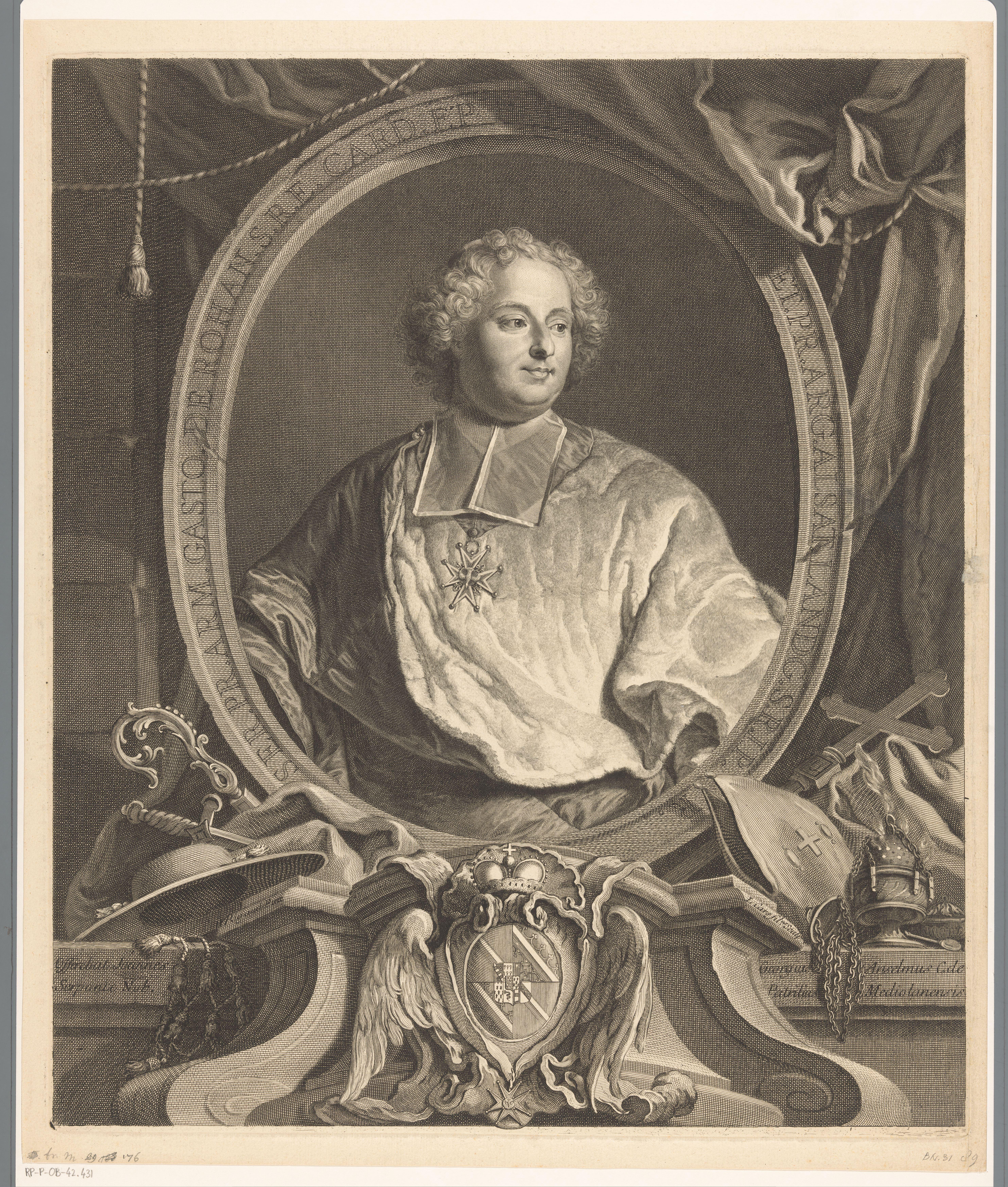 Portret van Kardinaal Armand Gaston Maximilien de Rohan