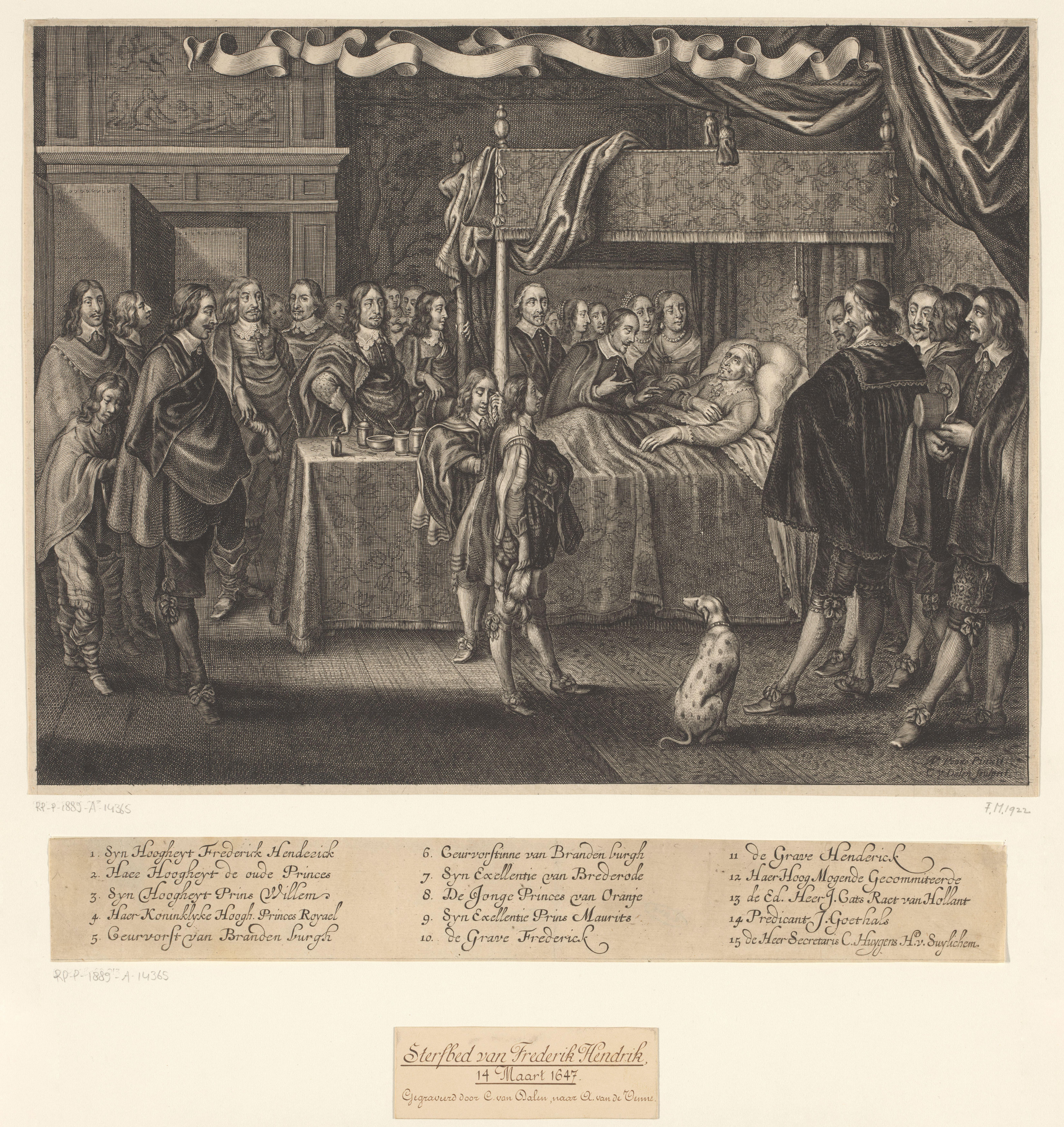 Sterfbed van Frederik Hendrik, prins van Oranje-Nassau op 14 maart 1647
