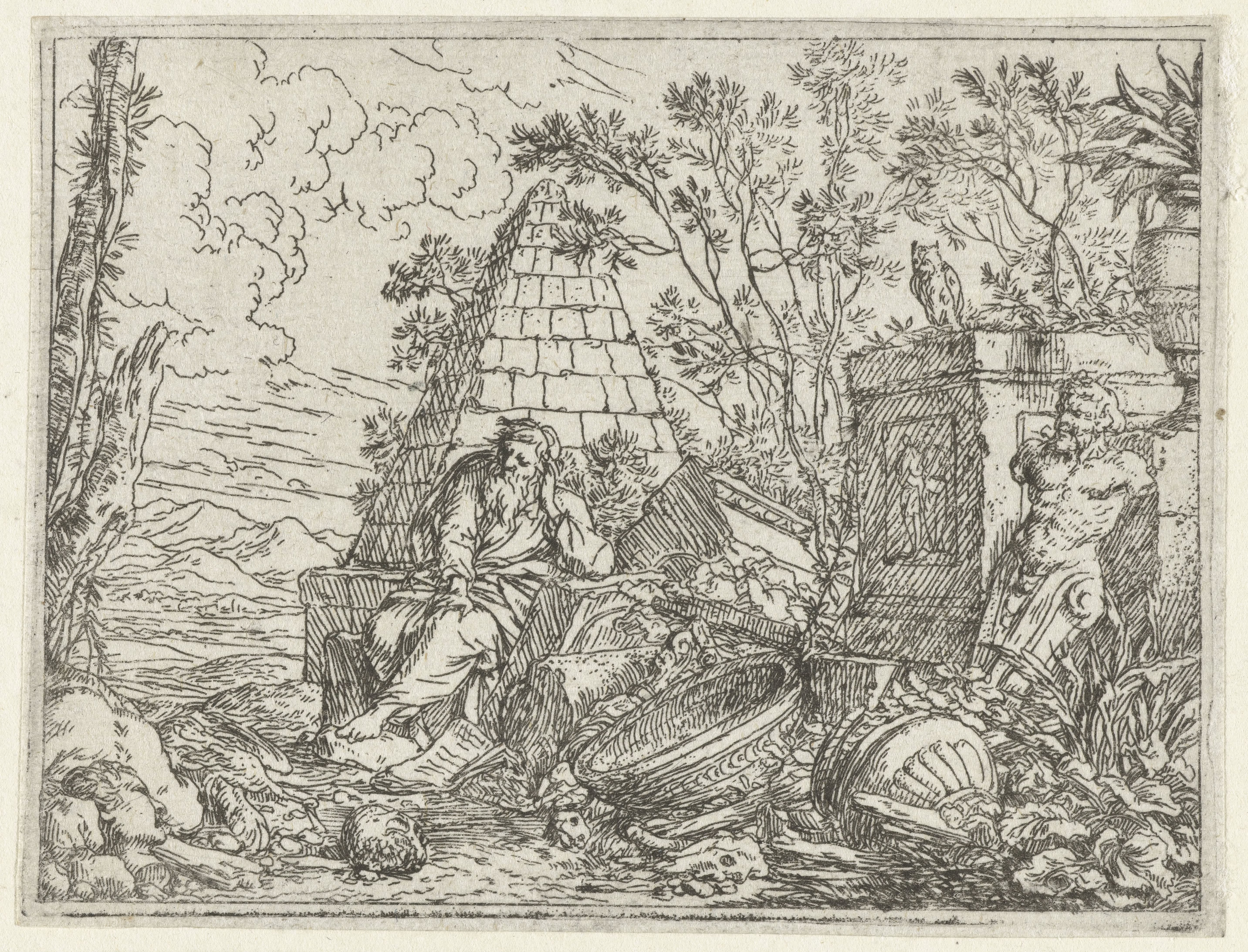 Democritus mediterend