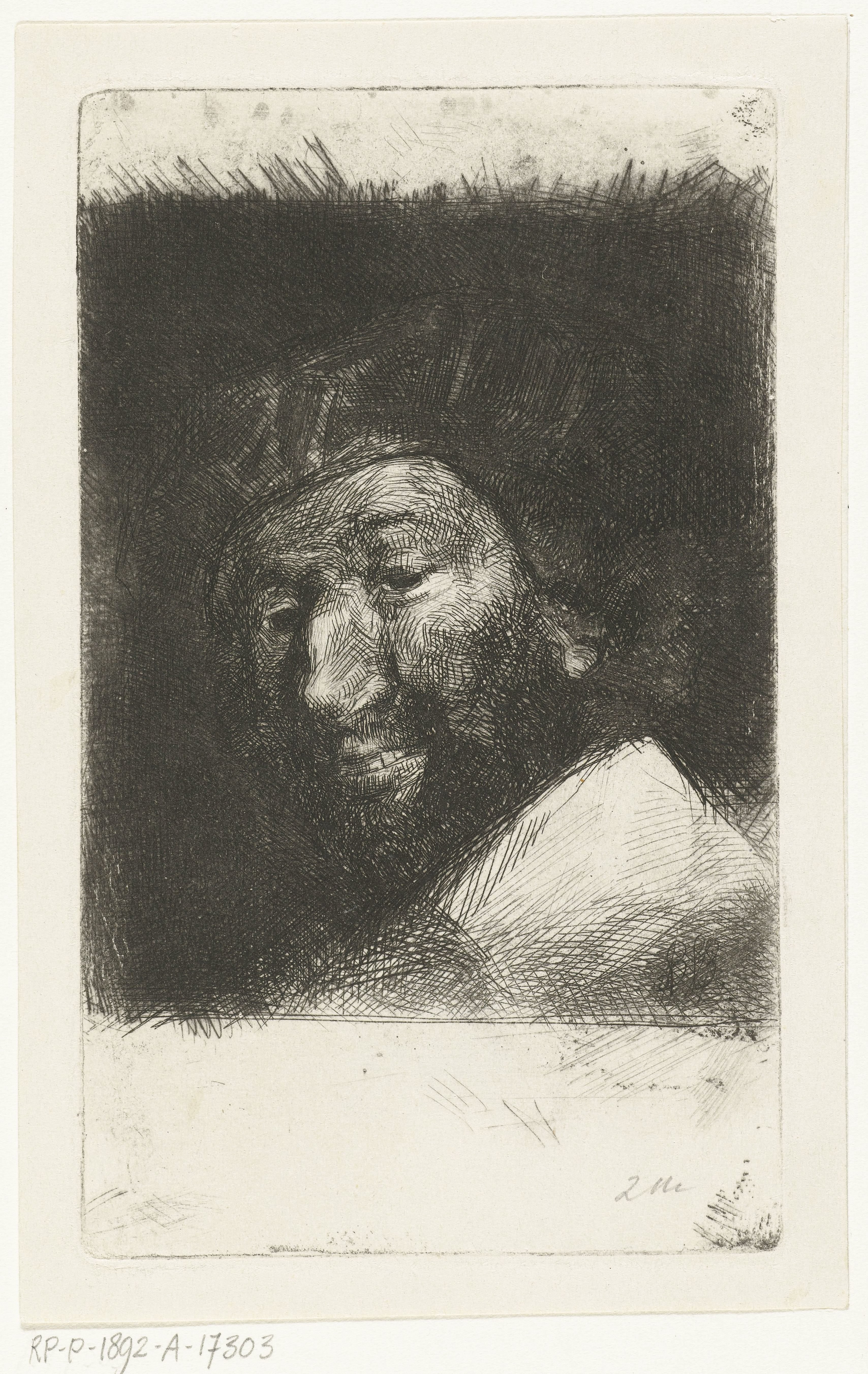 Portret van lachende man met baard en muts