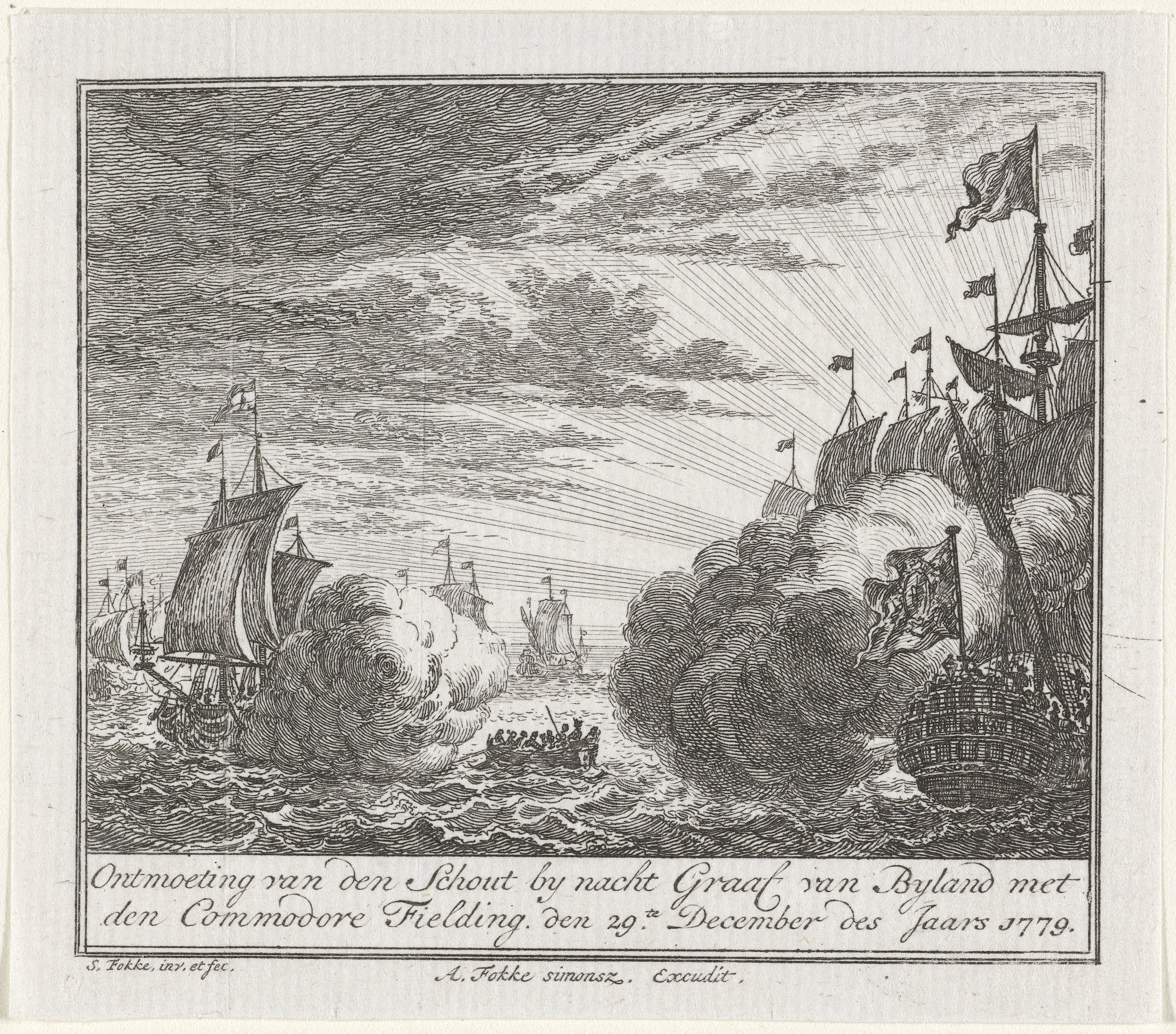 Aanval van commandeur Fielding op het konvooi van graaf van Byland, 1779
