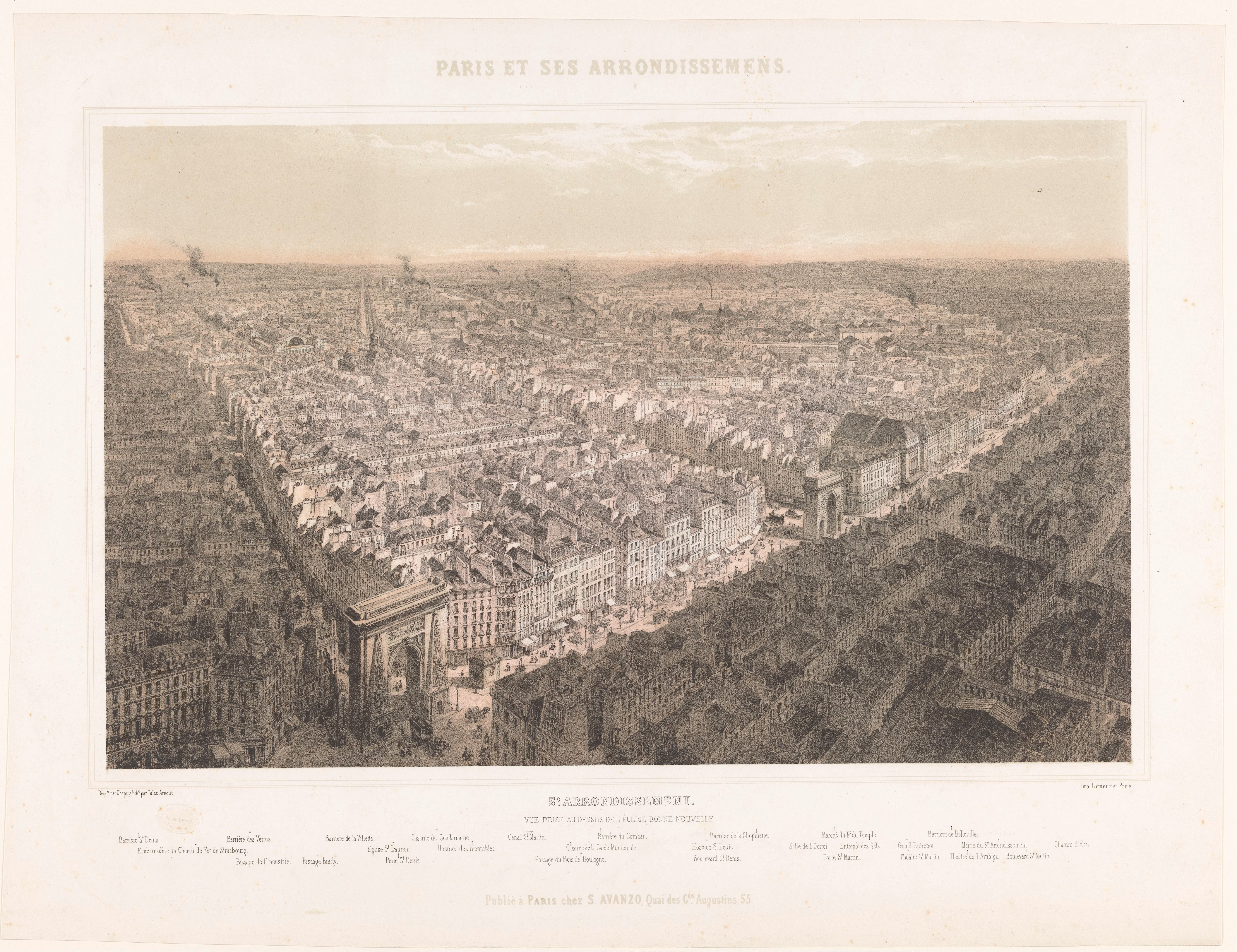 Zicht op het vijfde arrondissement van Parijs