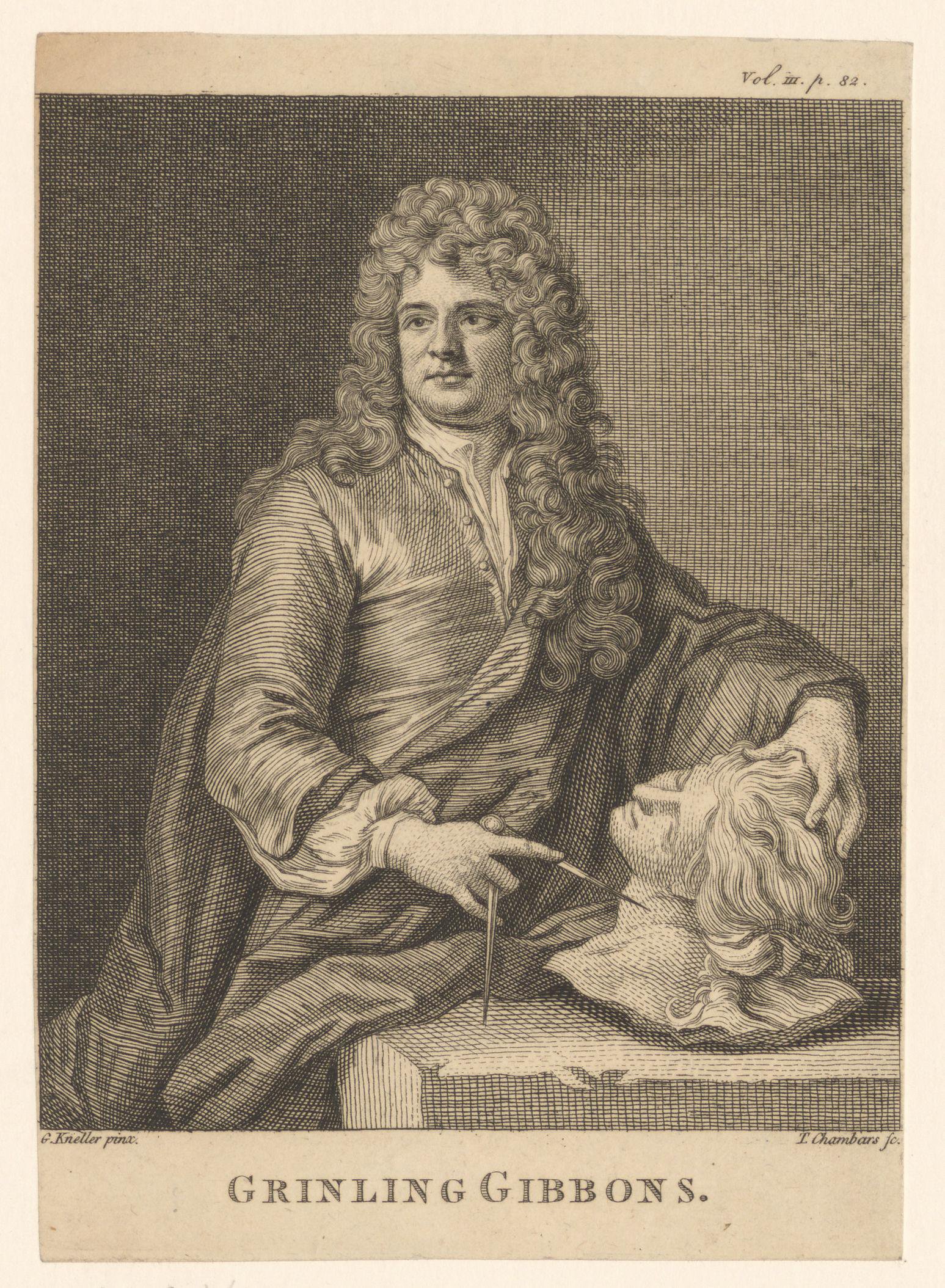 Portret van Grinling Gibbons