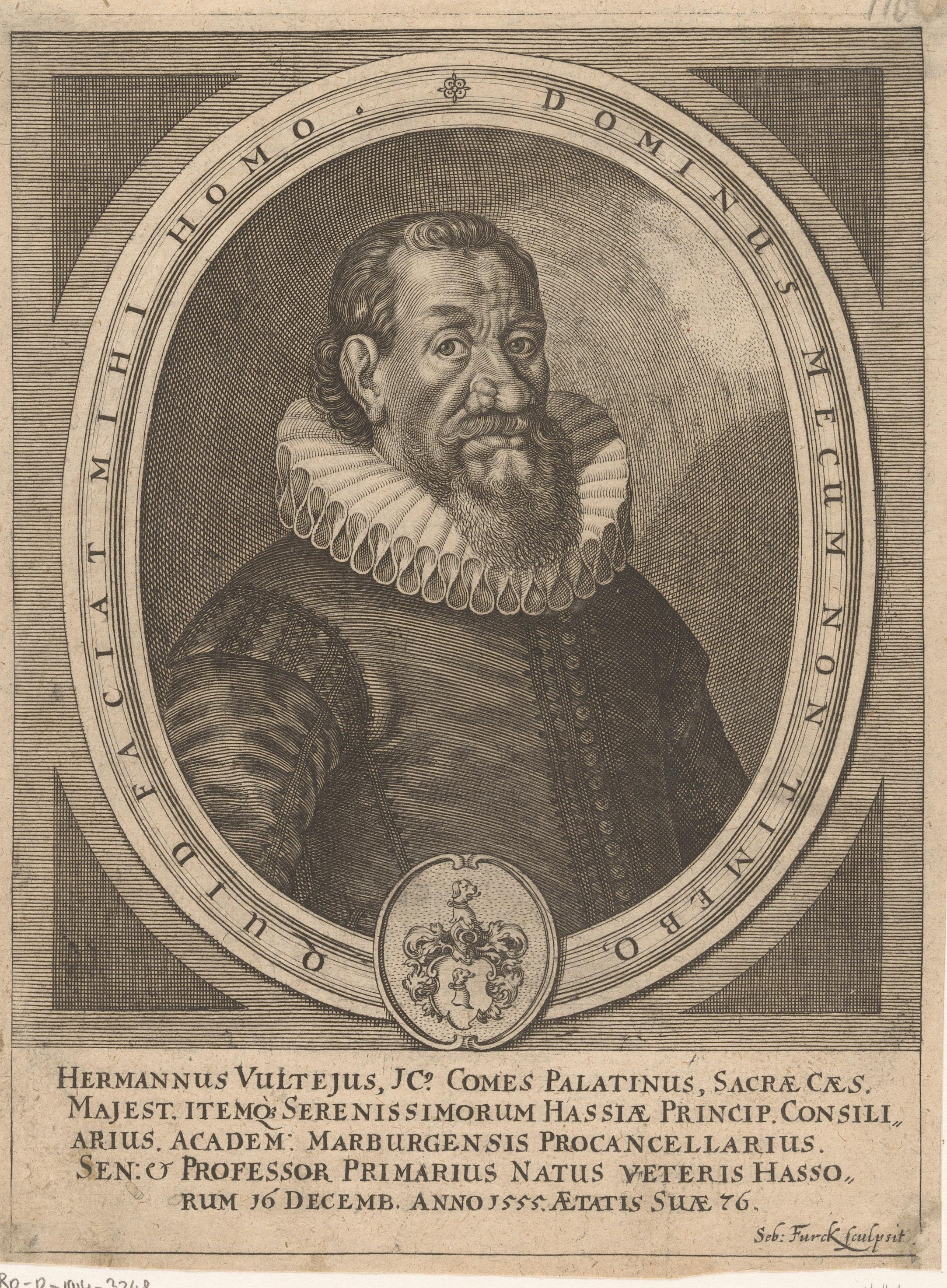 Portret van Hermann Vultejus op 76-jarige leeftijd