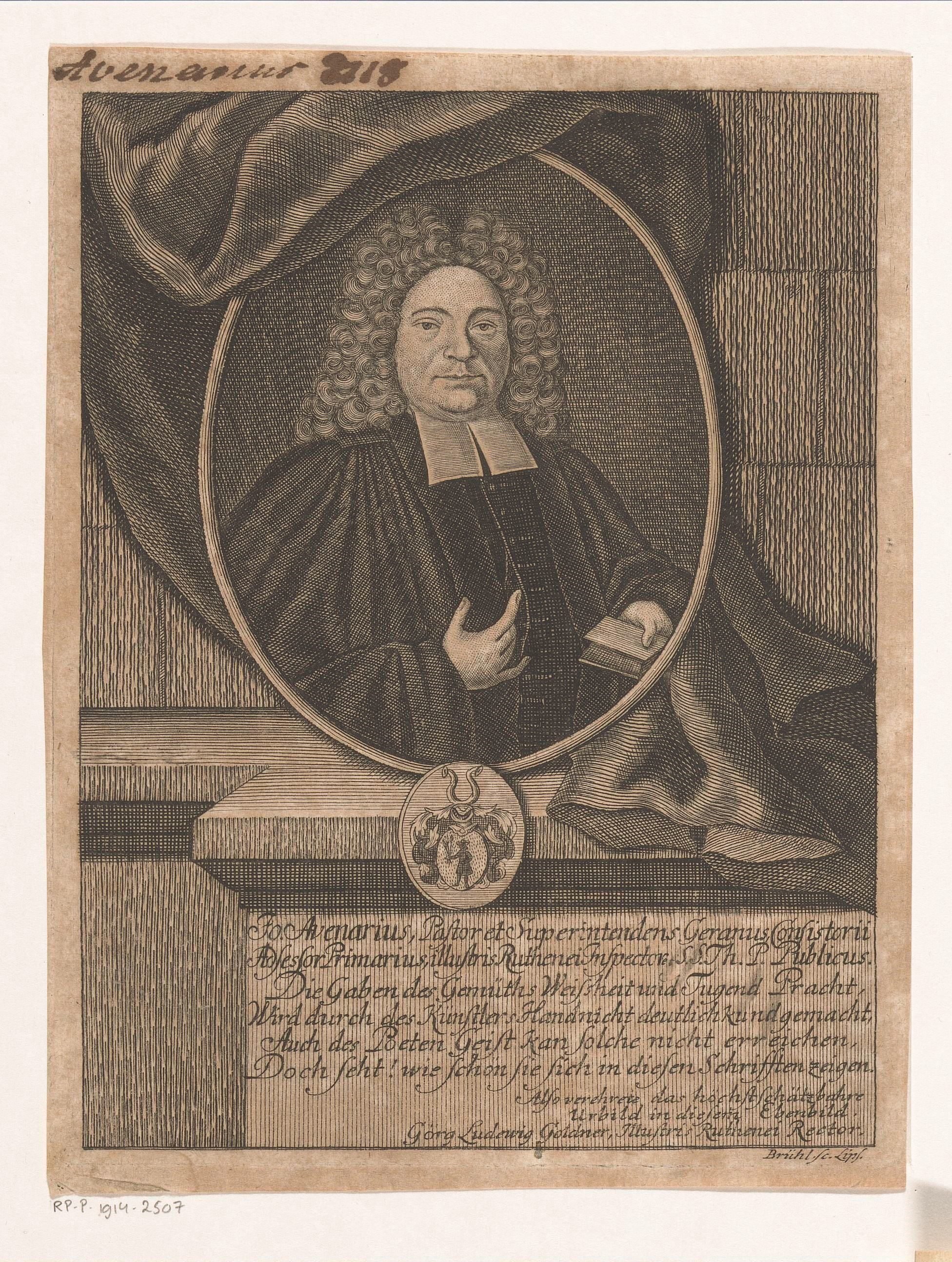Portret van Johann Avenarius