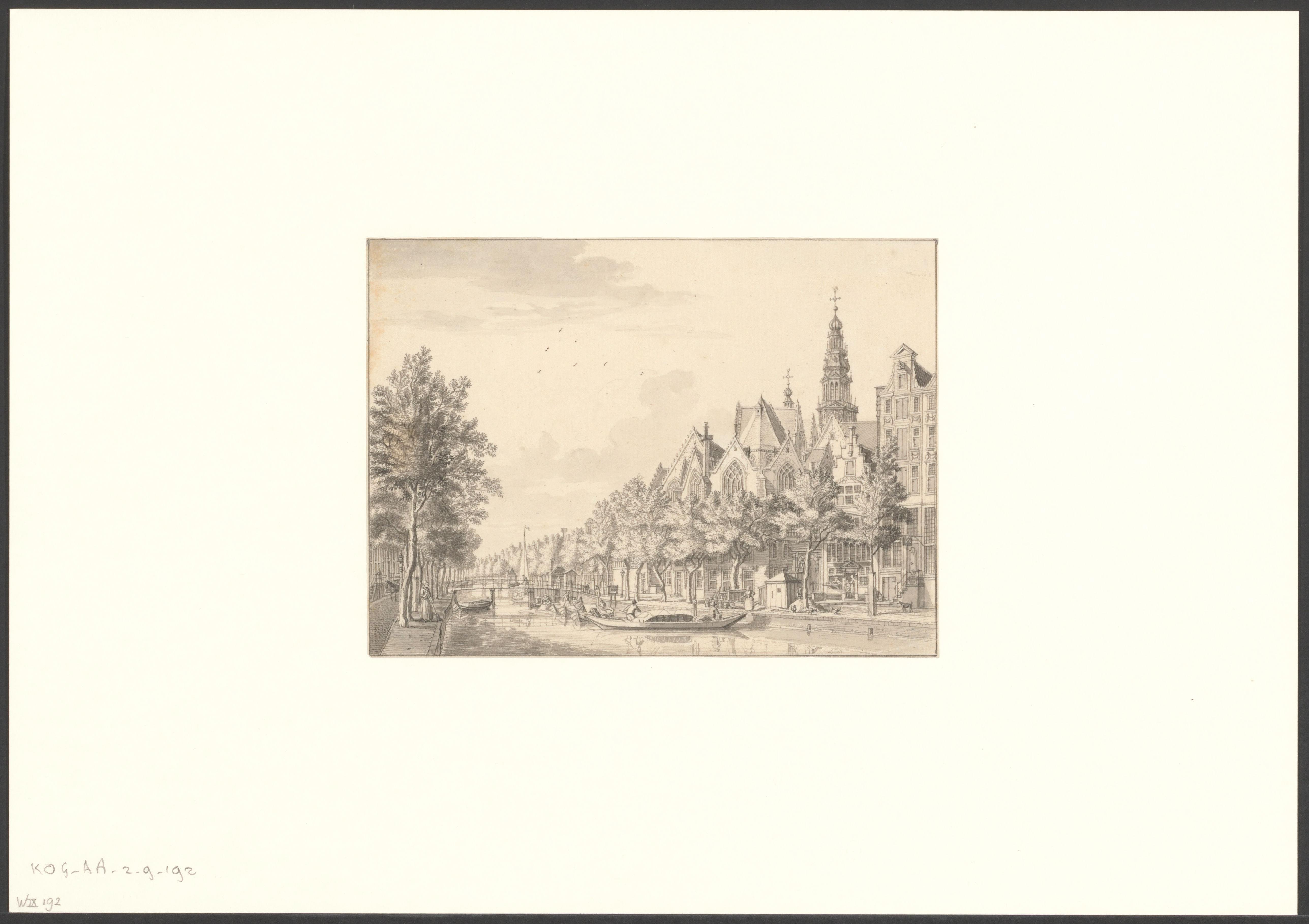 Gezicht op de Oudezijds Voorburgwal en de Oude Kerk