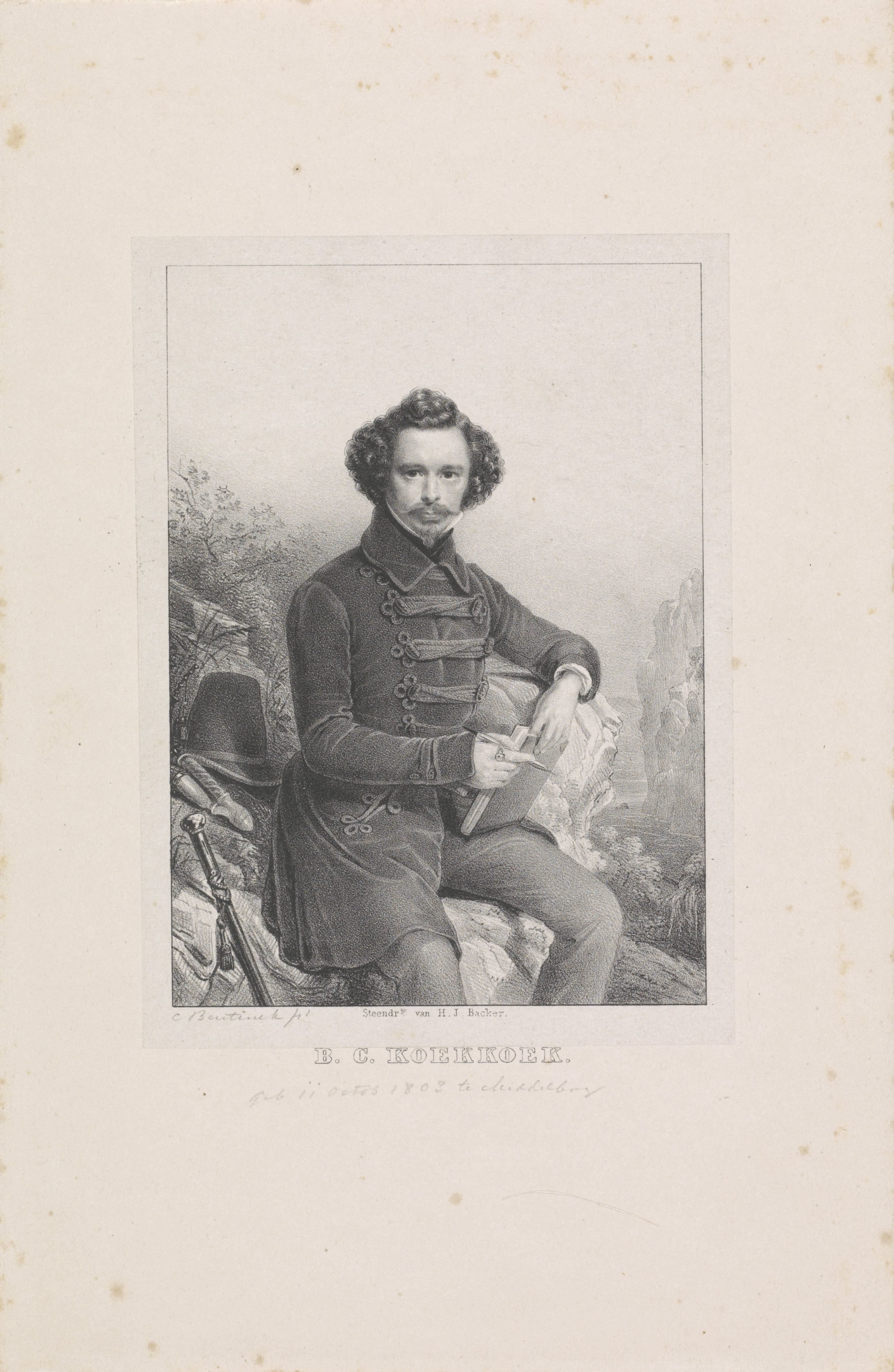 Portret van landschapschilder Barend Cornelis Koekkoek