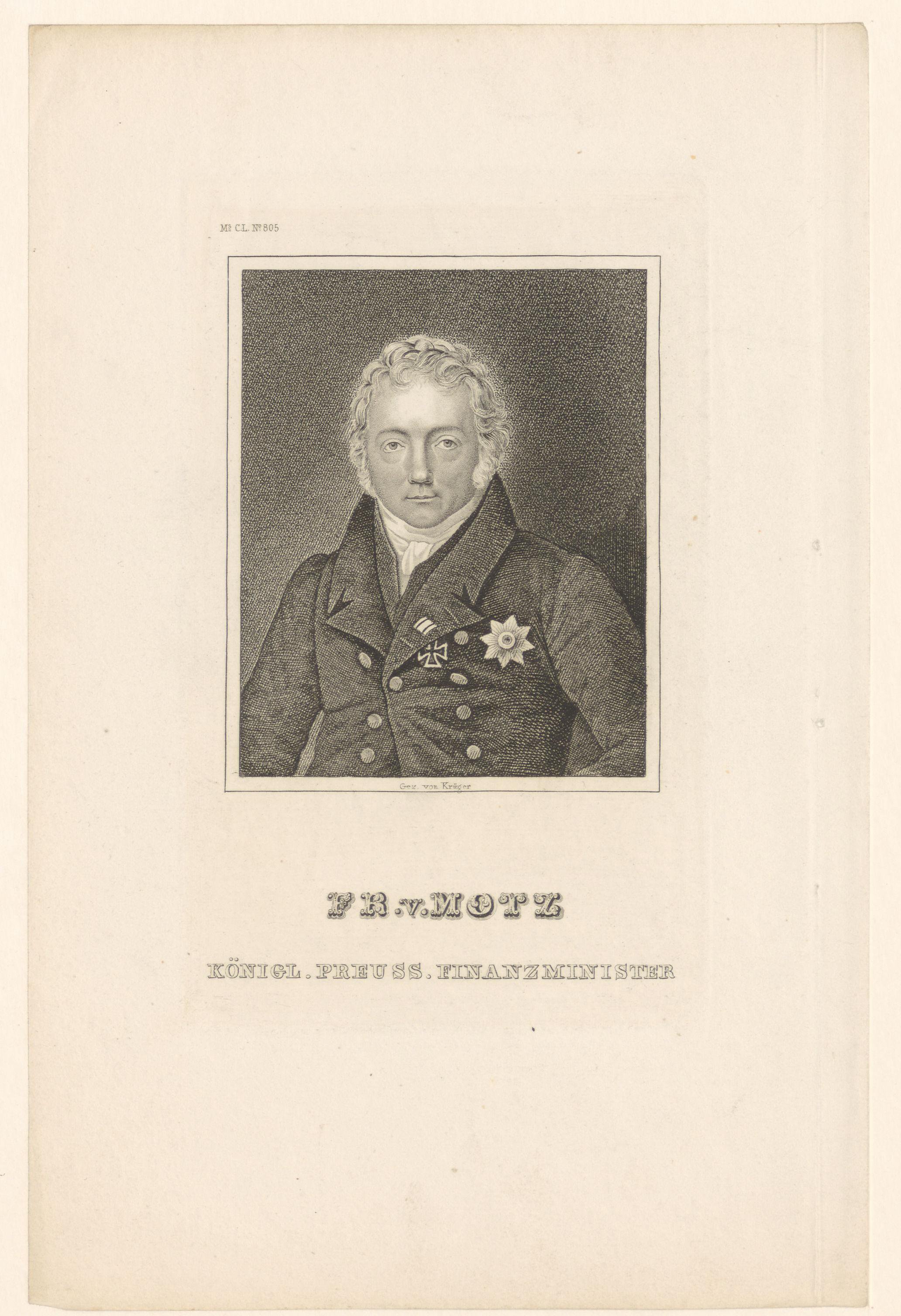 Portret van Friedrich von Motz