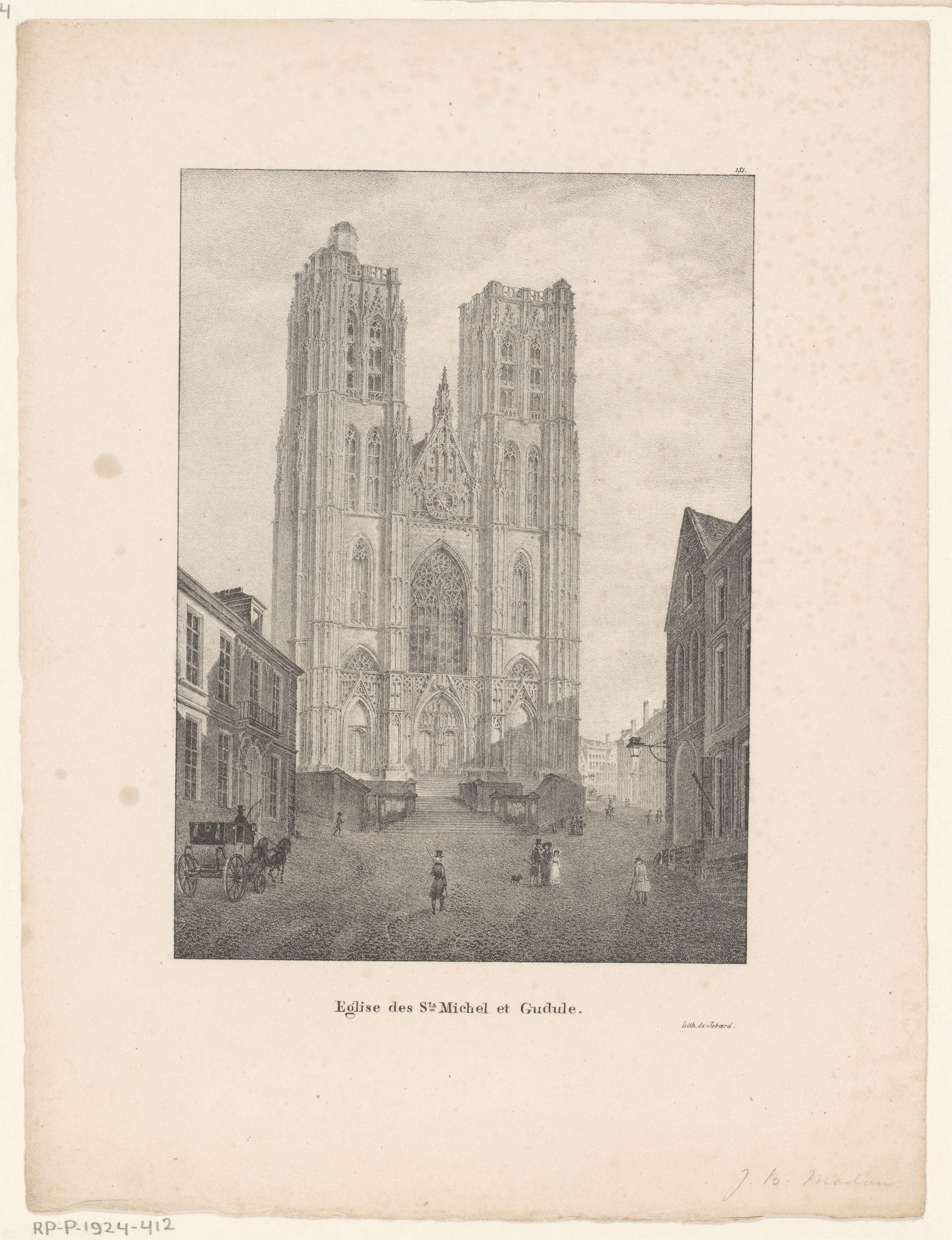 Gezicht op de kathedraal van Sint-Michiel en Sint-Goedele