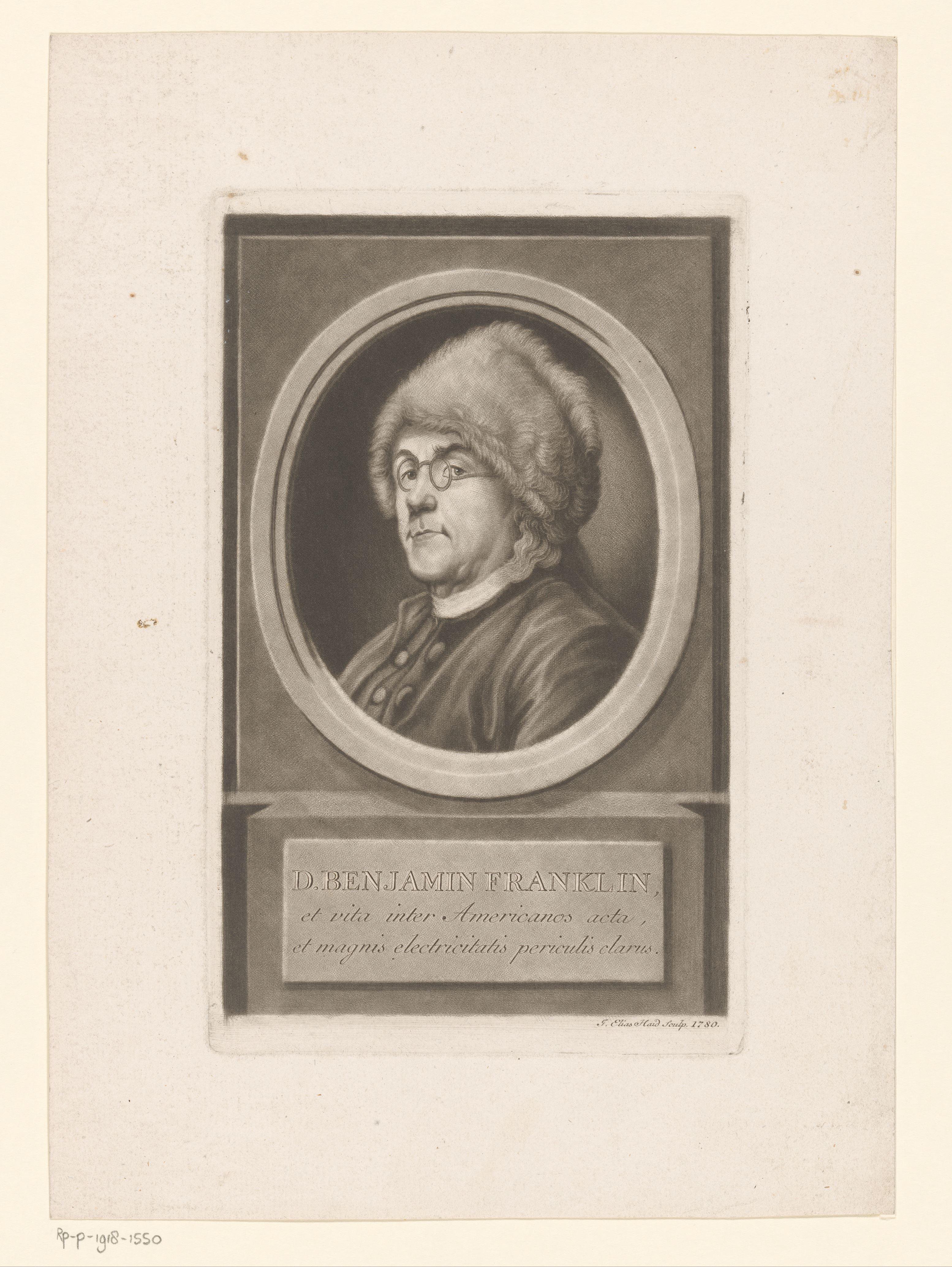 Portret van Benjamin Franklin
