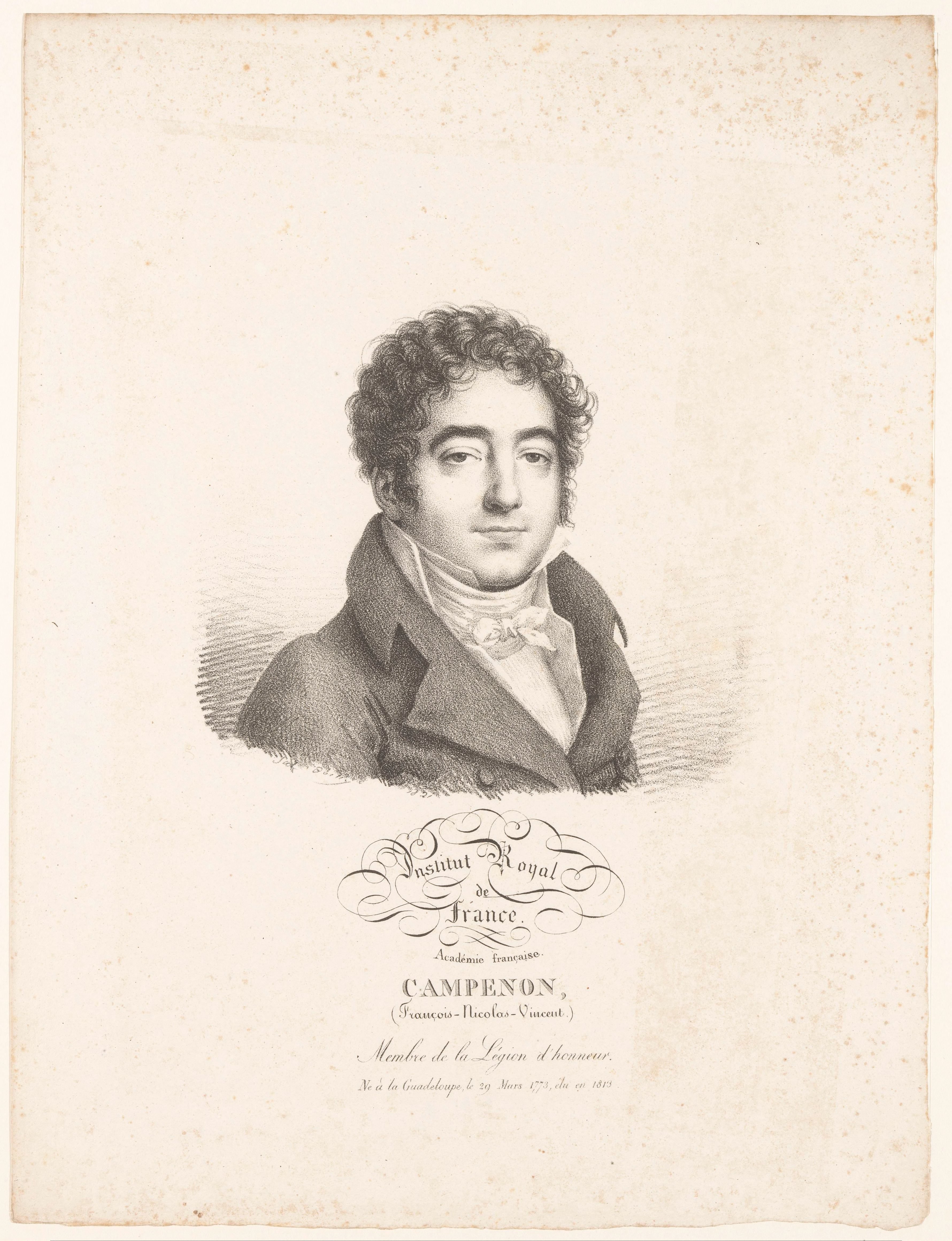 Portret van de dichter François-Nicolas-Vincent Campenon