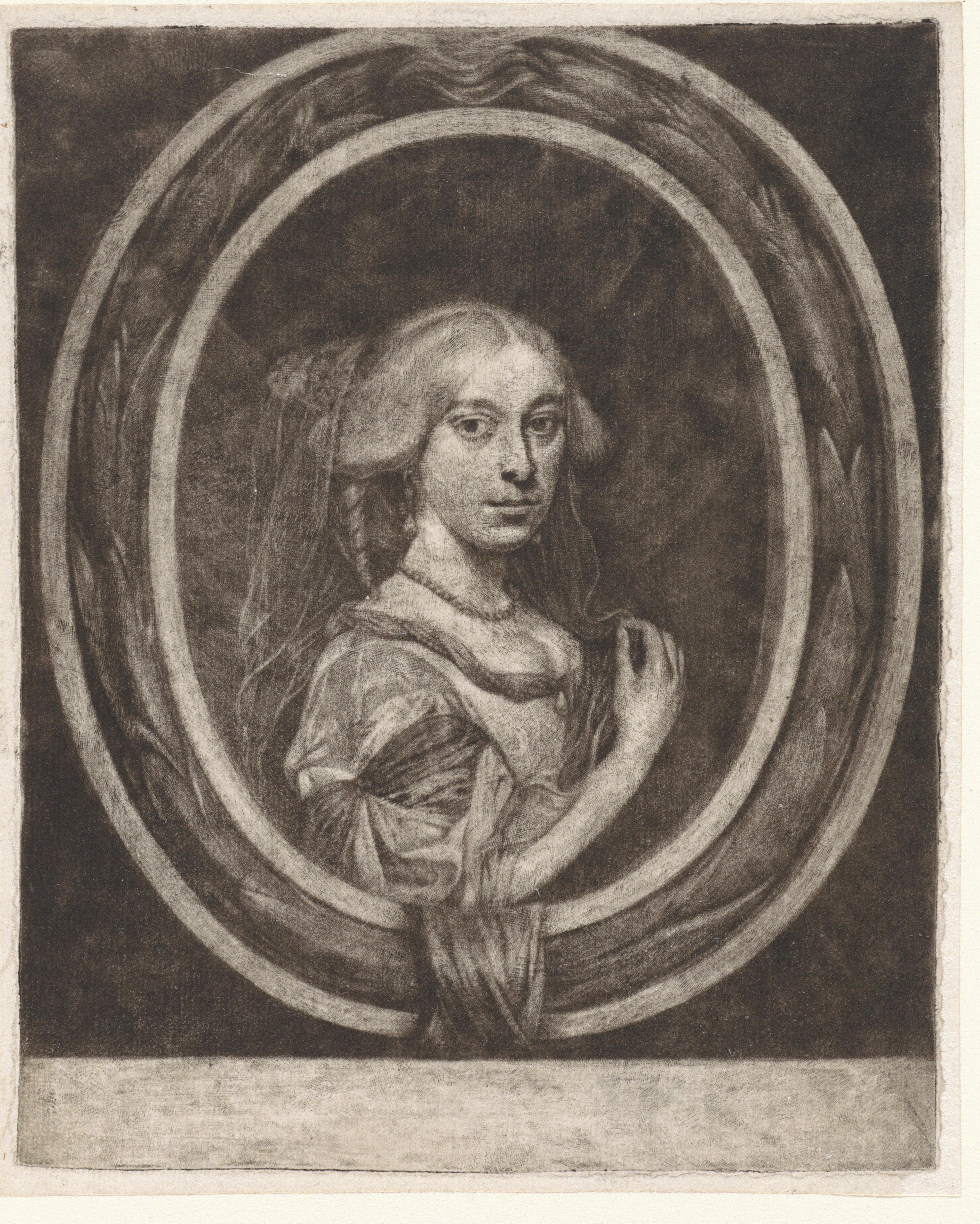 Portret van een onbekende vrouw met een sluier