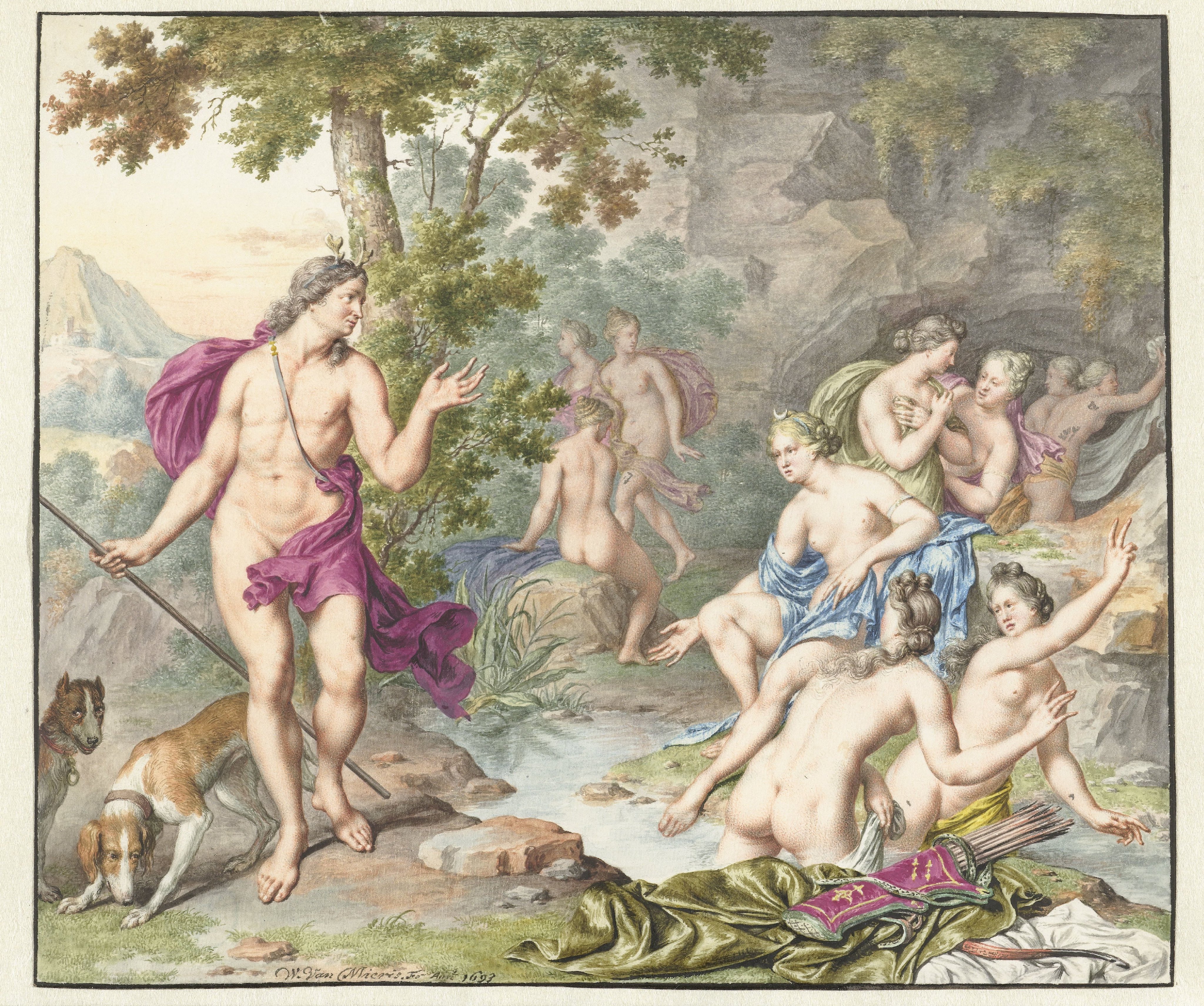 Actaeon verrast Diana en haar gezellinnen