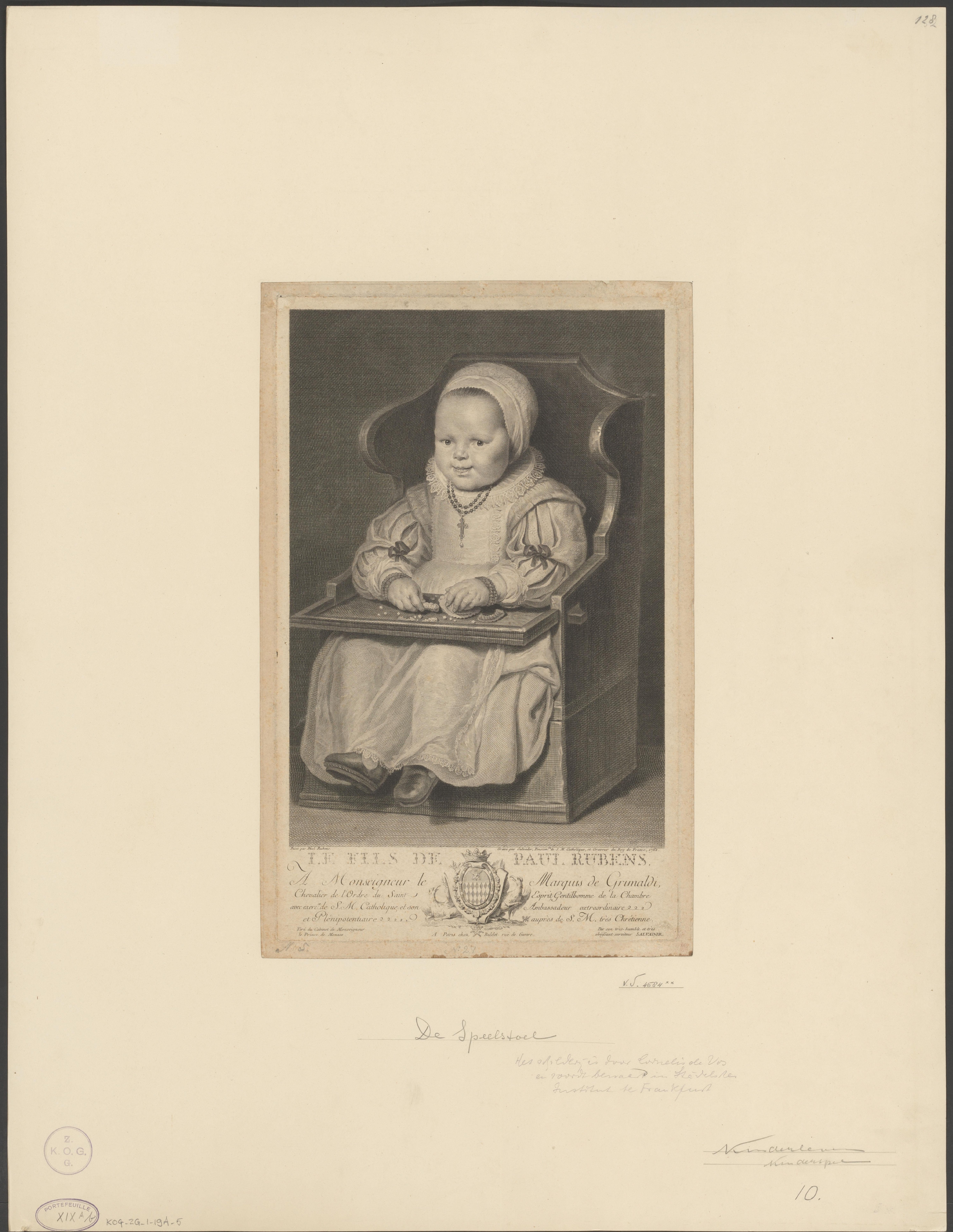 Nicolaas Rubens in de kinderstoel