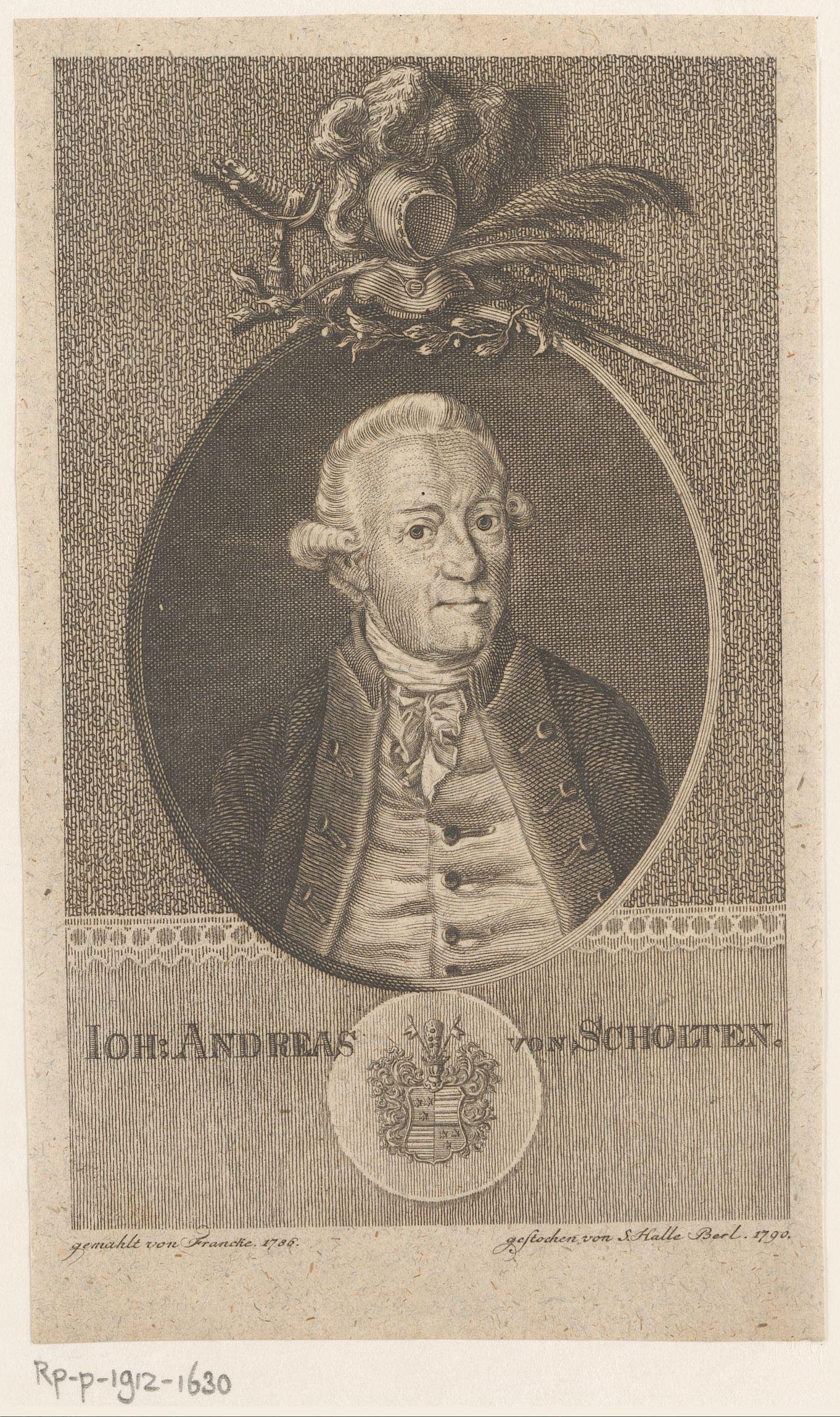 Portret van Johann Anton Andreas von Scholten