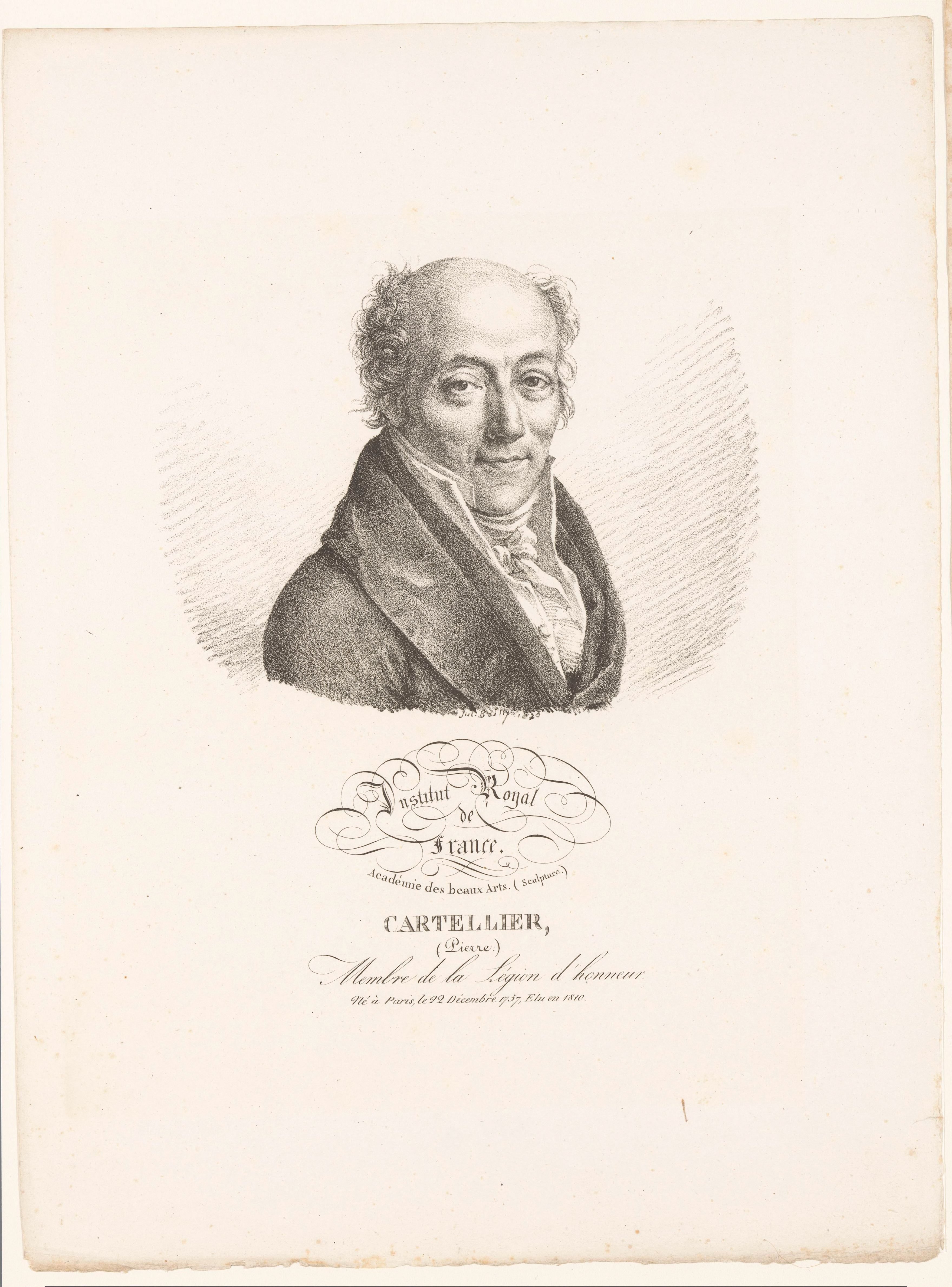 Portret van de beeldhouwer Pierre Cartellier