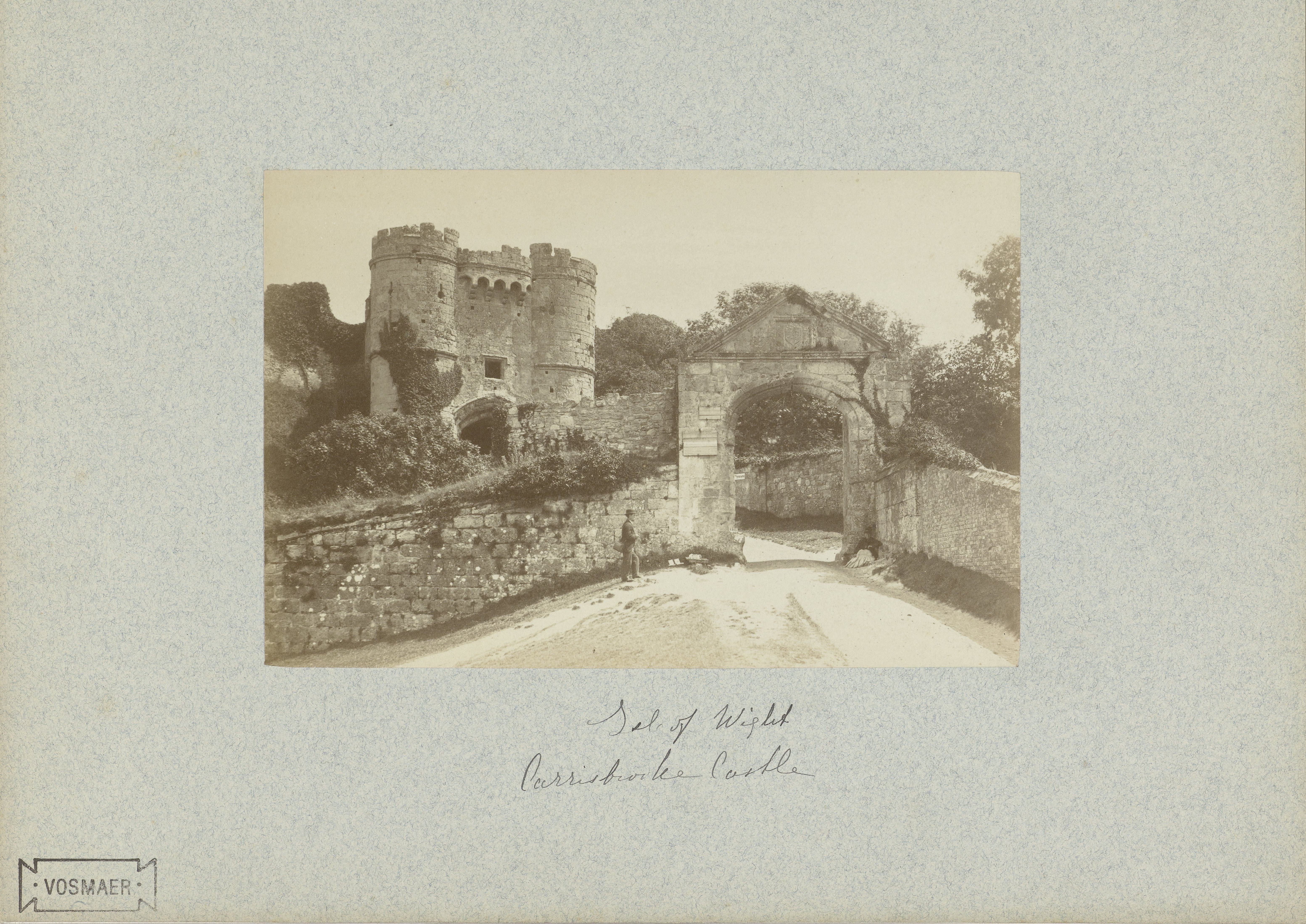 Toegangspoort tot Carisbrooke Castle op het Isle of Wight in Engeland