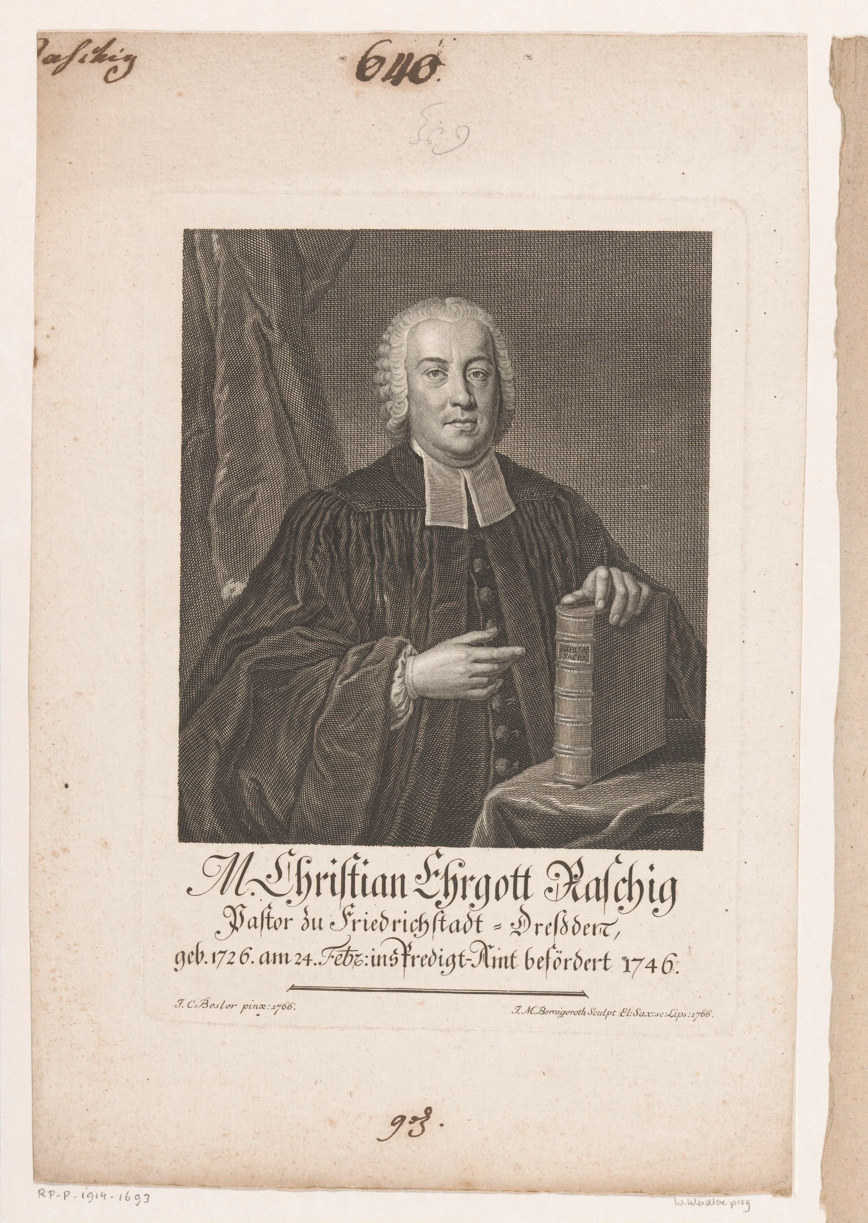 Portret van Christian Ehregott Raschig