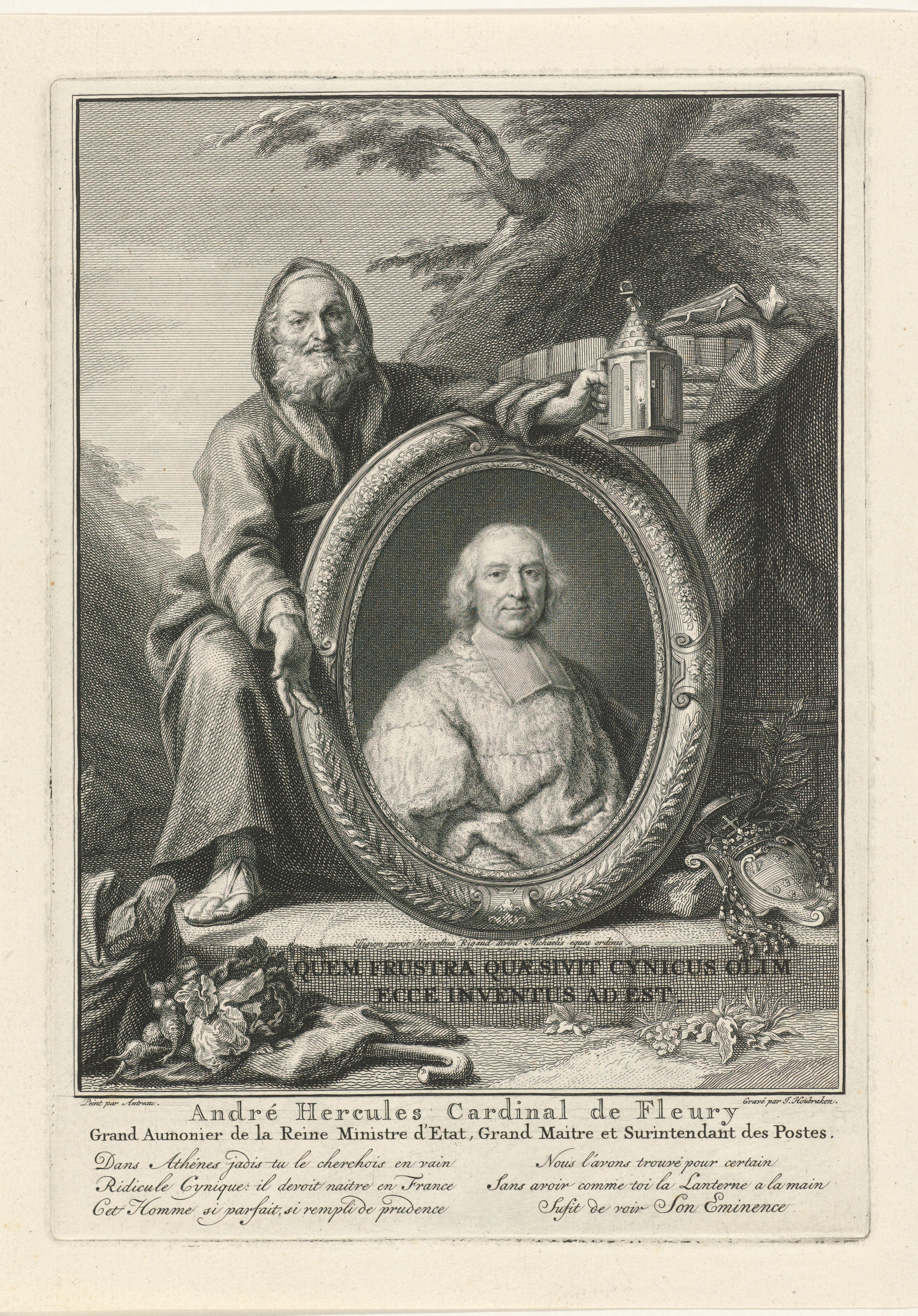 Diogenes bij een portret van André-Hercule de Fleury