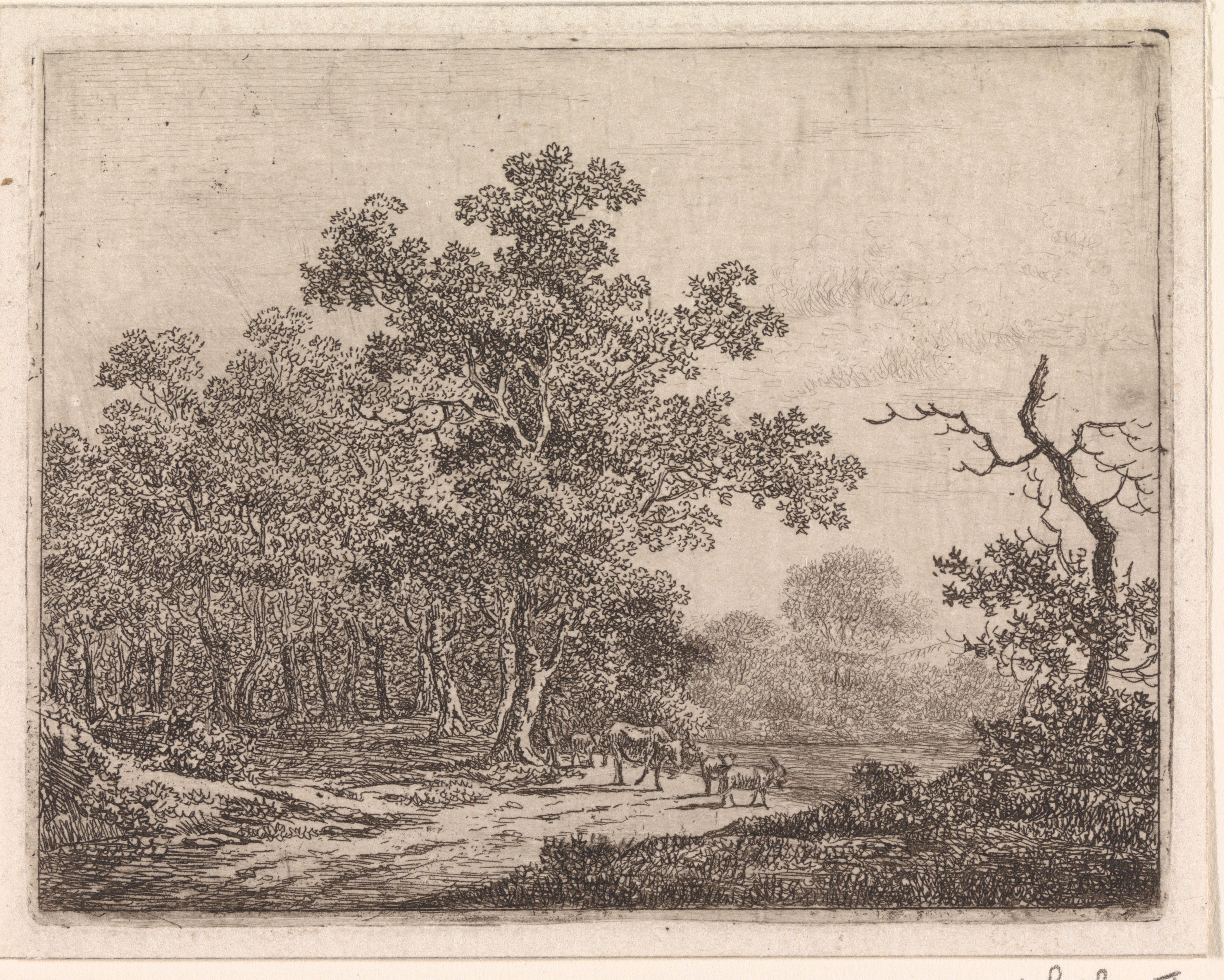 Landschap met eik en vee