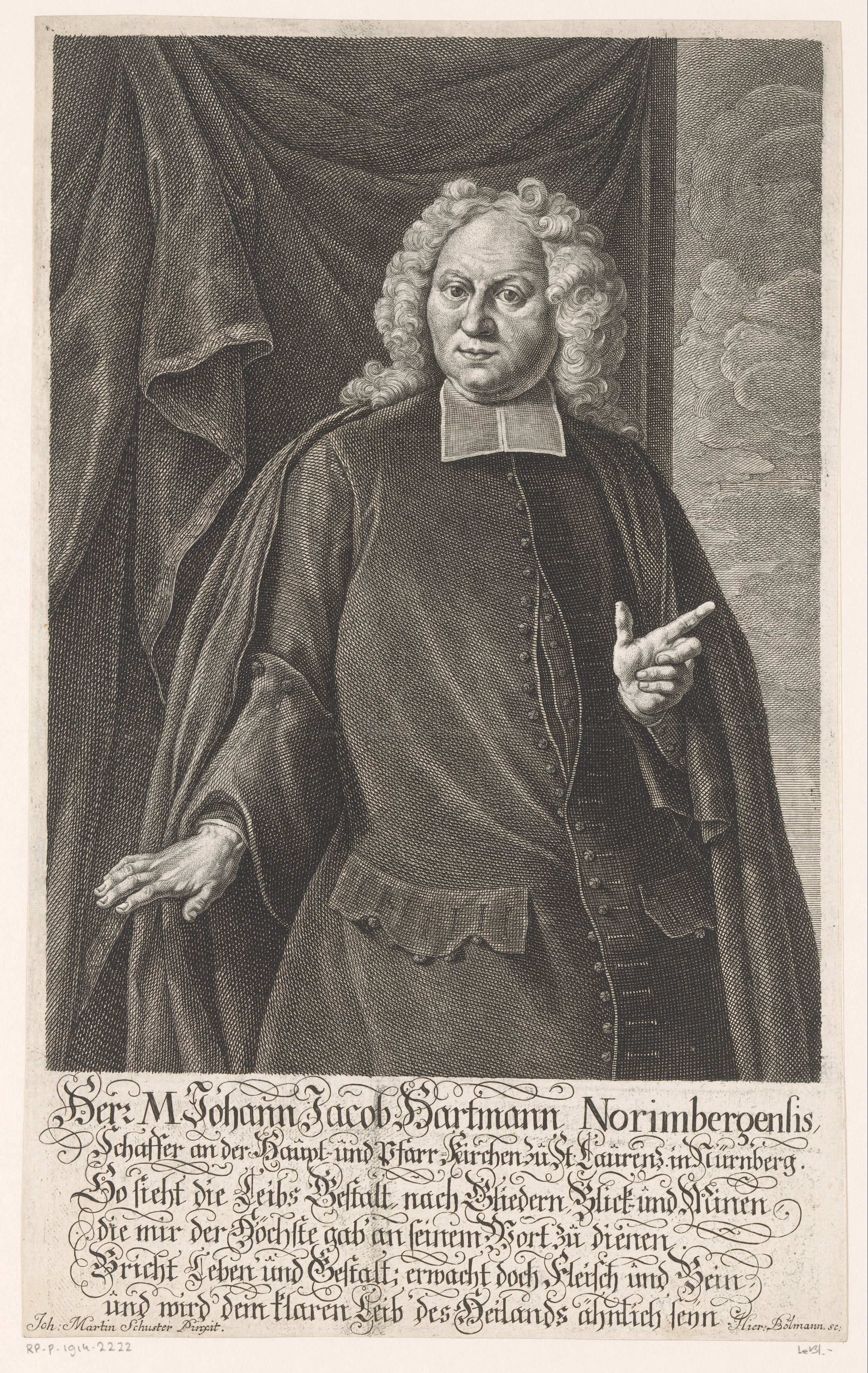 Portret van Johann Jacob Hartmann