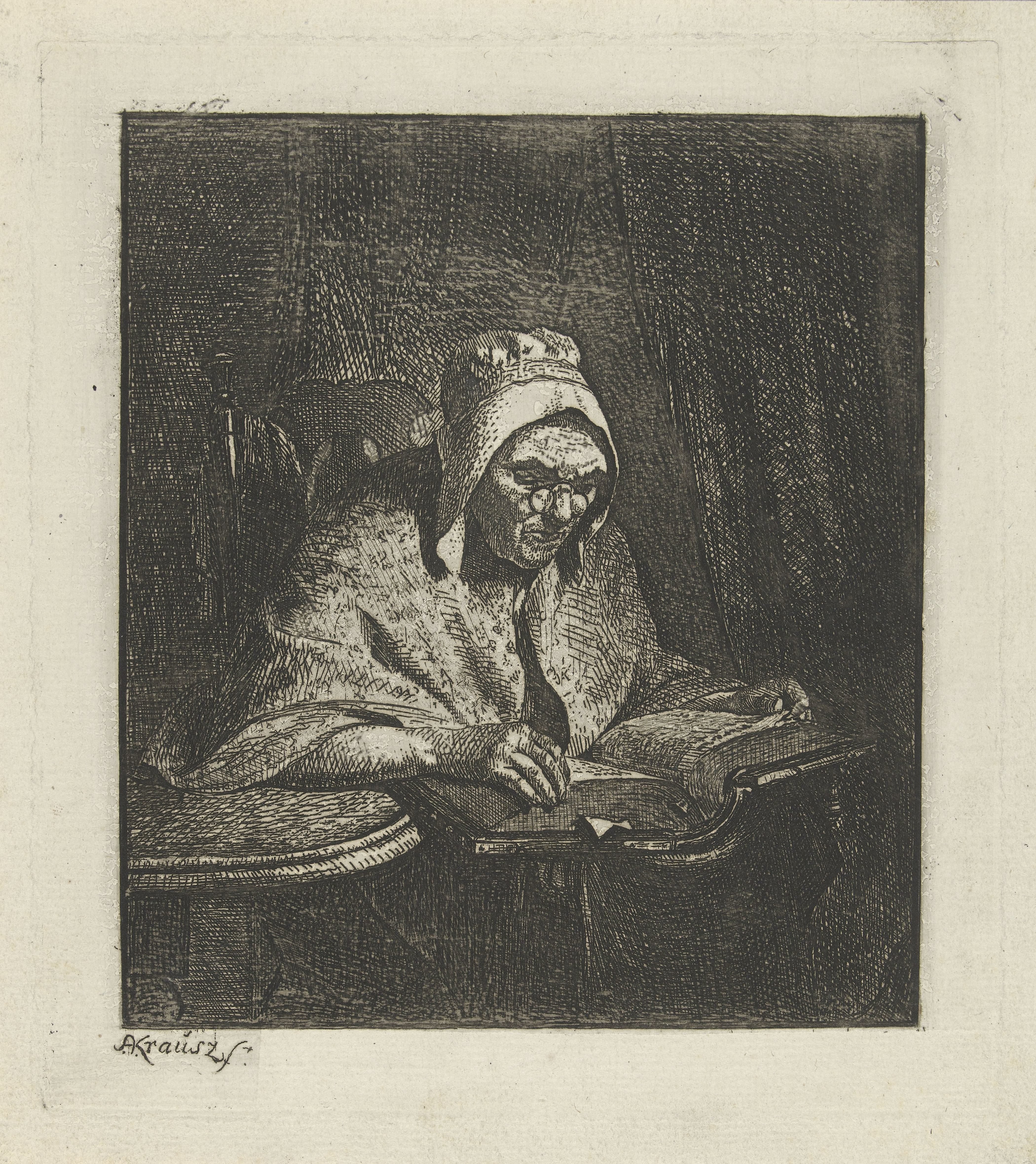 Lezende oude vrouw