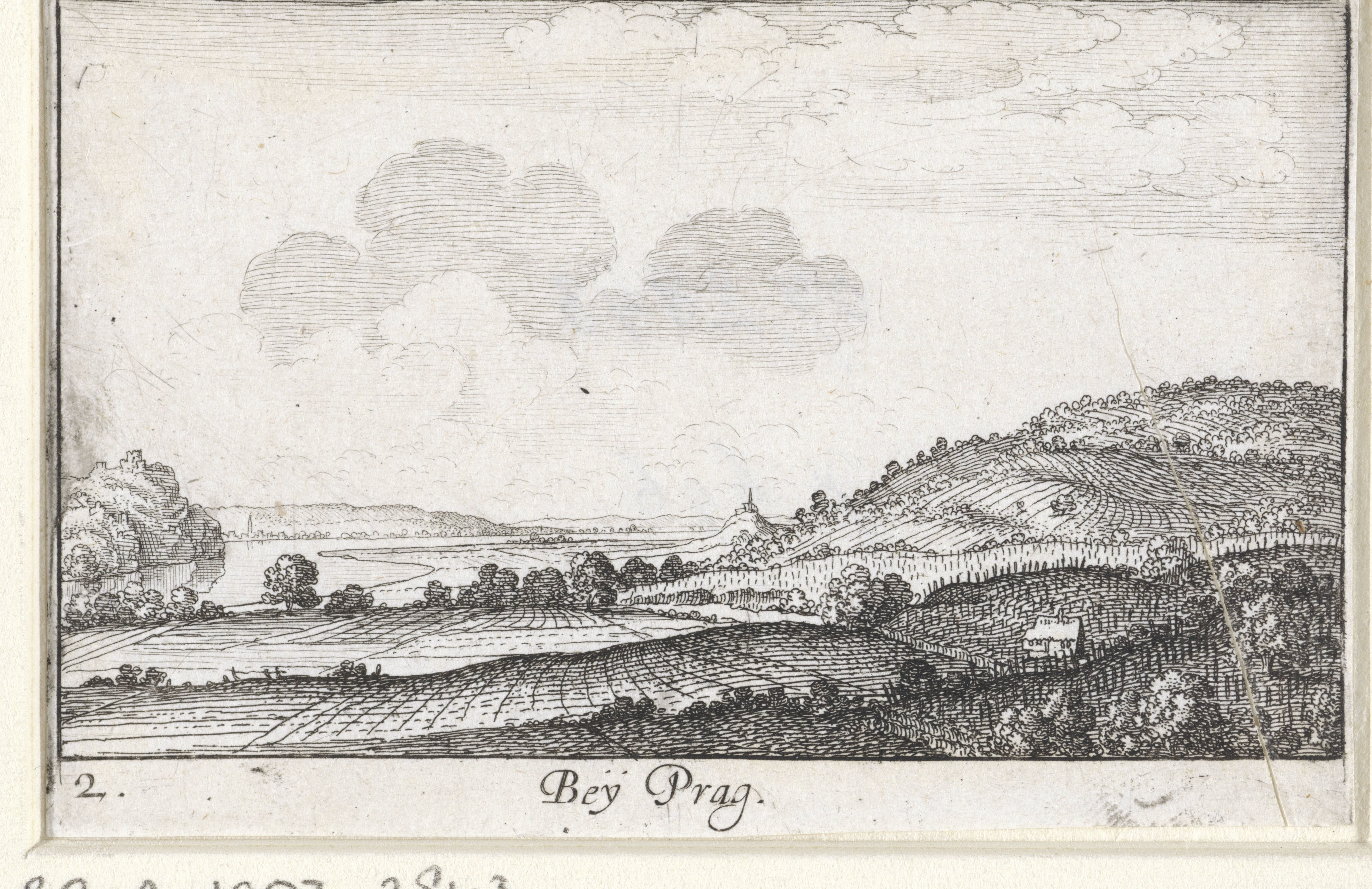 Gezicht op een landschap in de omgeving van Praag