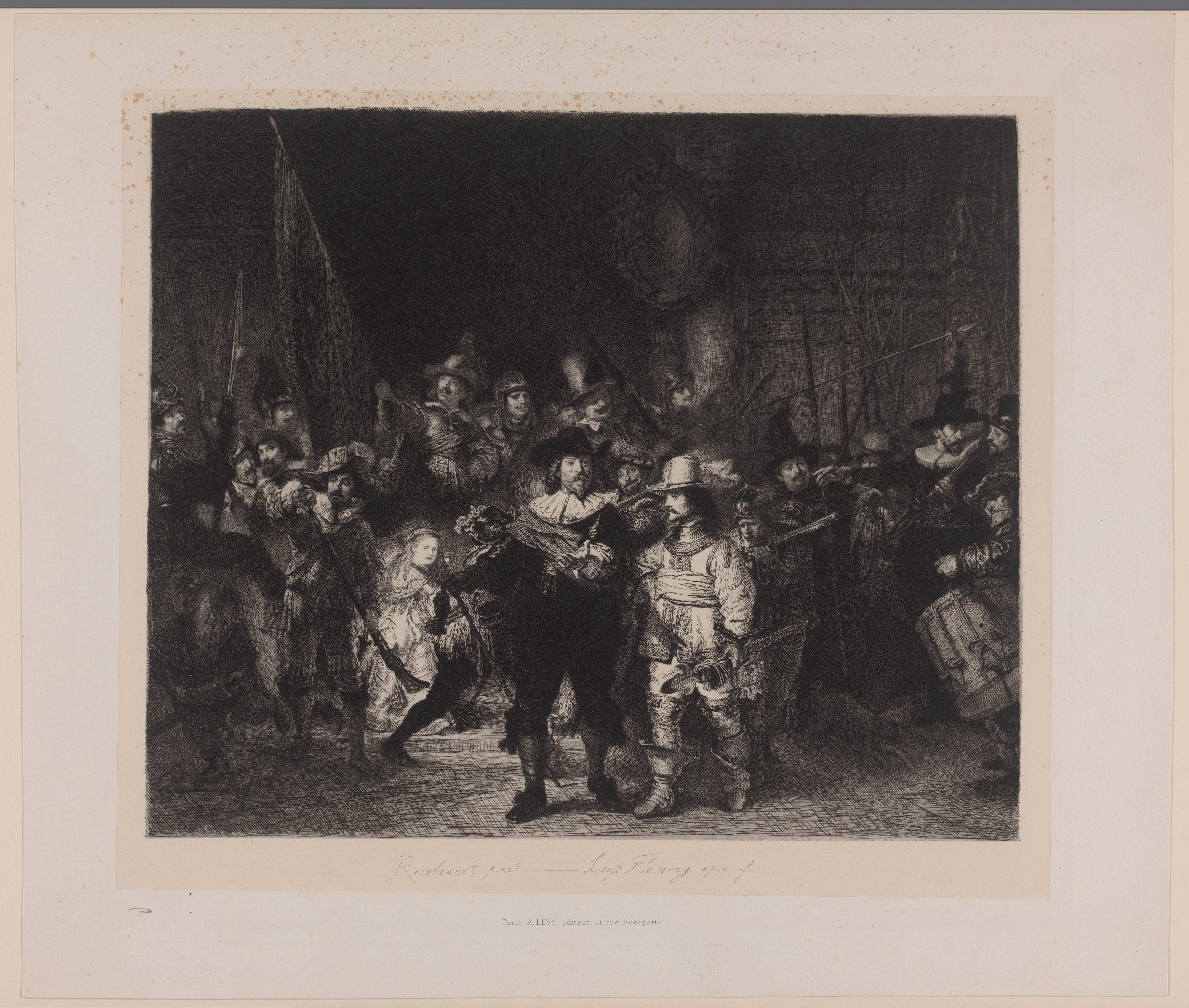 Officieren en andere schutters van wijk II in Amsterdam, onder leiding van kapitein Frans Banninck Cocq en luitenant Willem van Ruytenburch