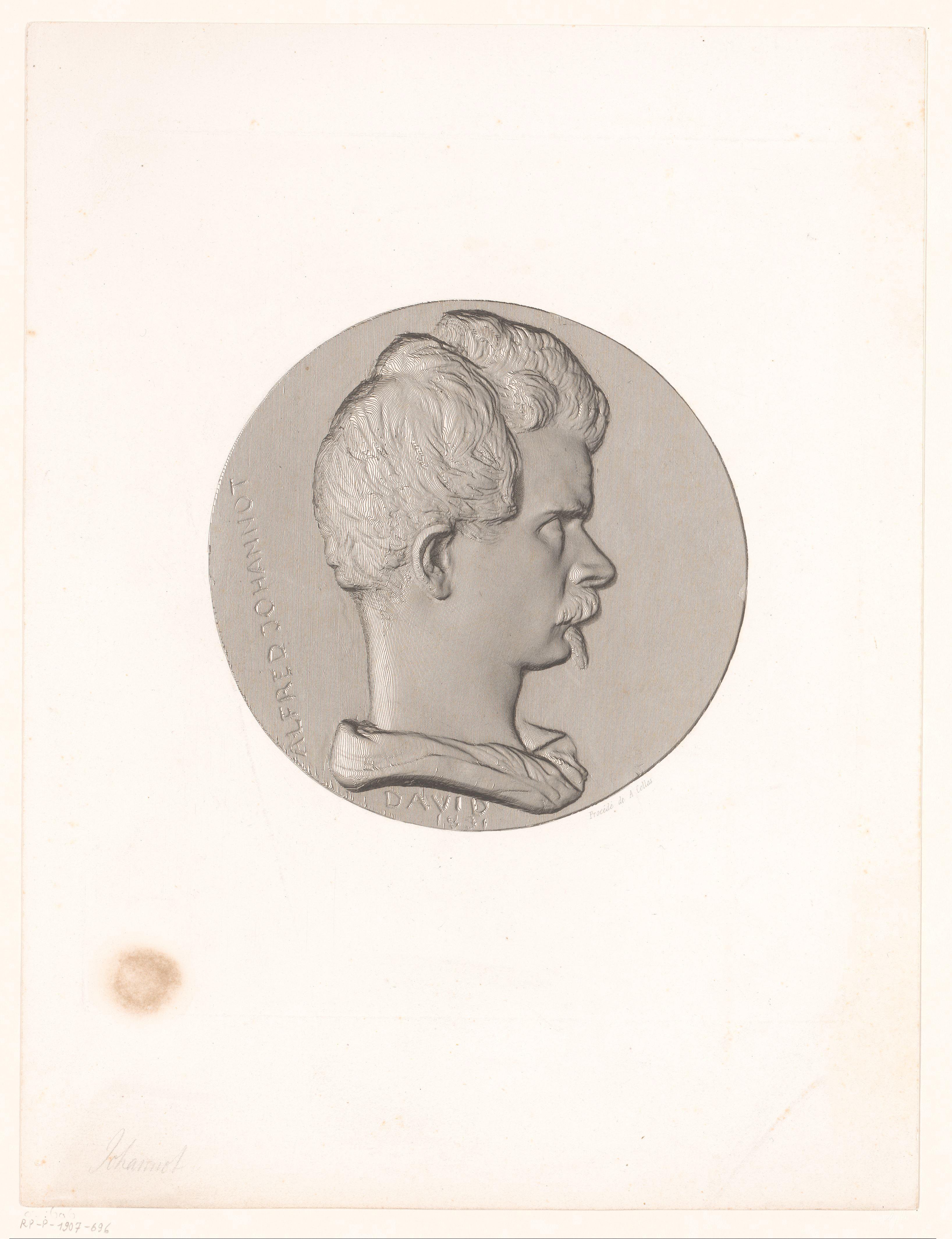Medaille met portret van Alfred Johannot