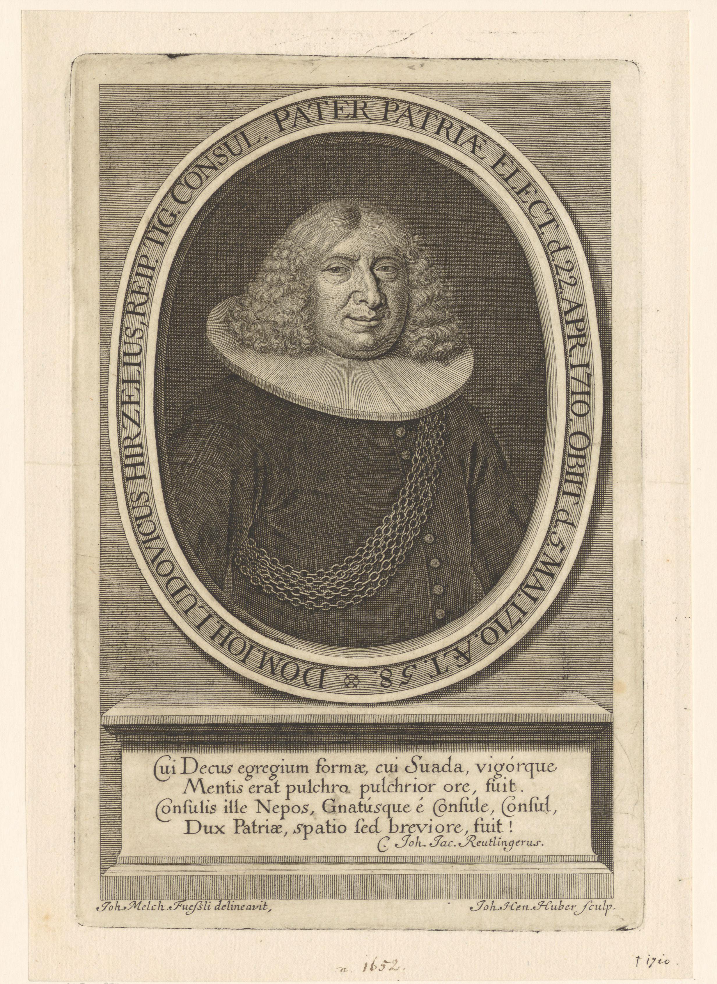 Portret van Hans Ludwig Hirzel