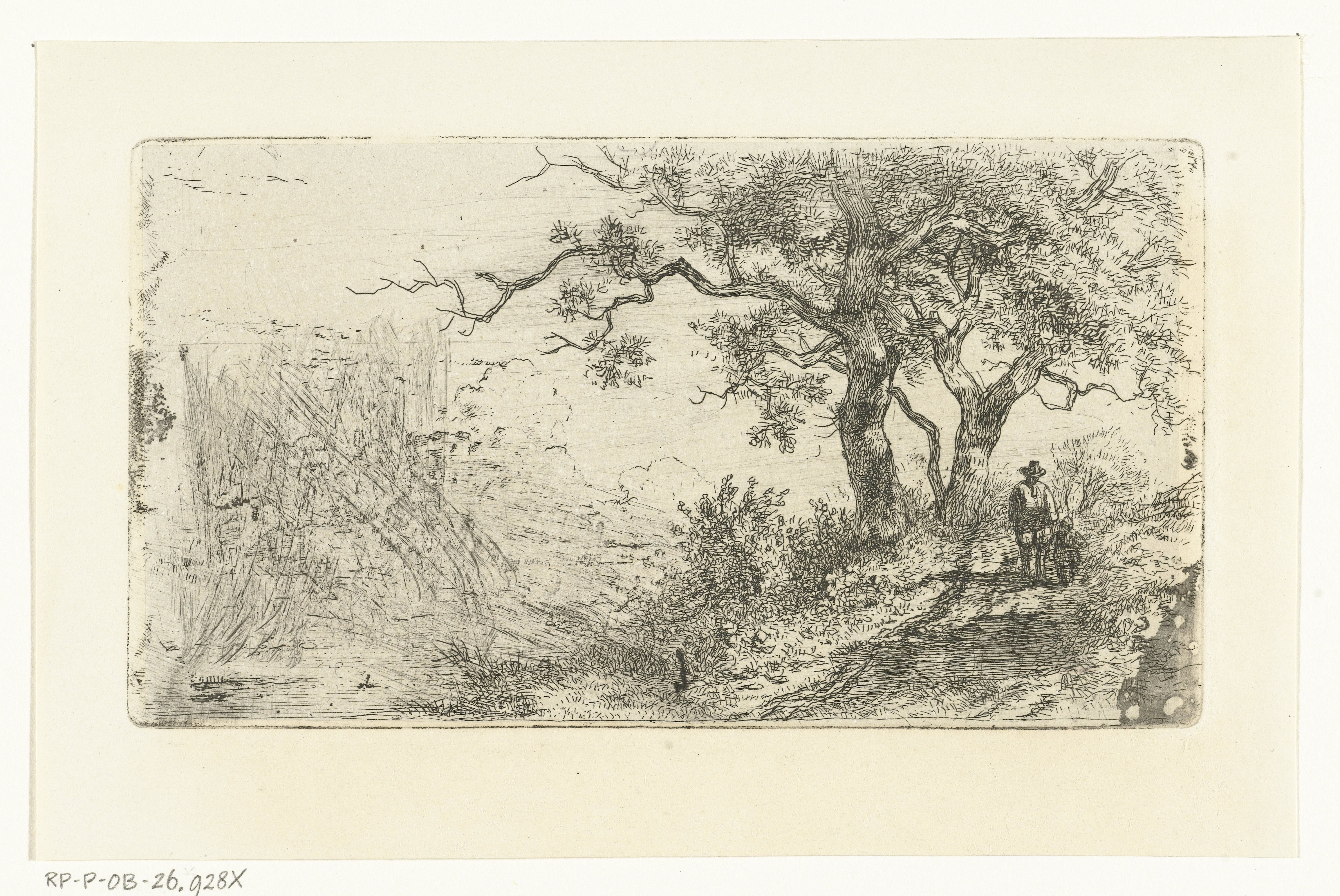 Landschap met man en kind