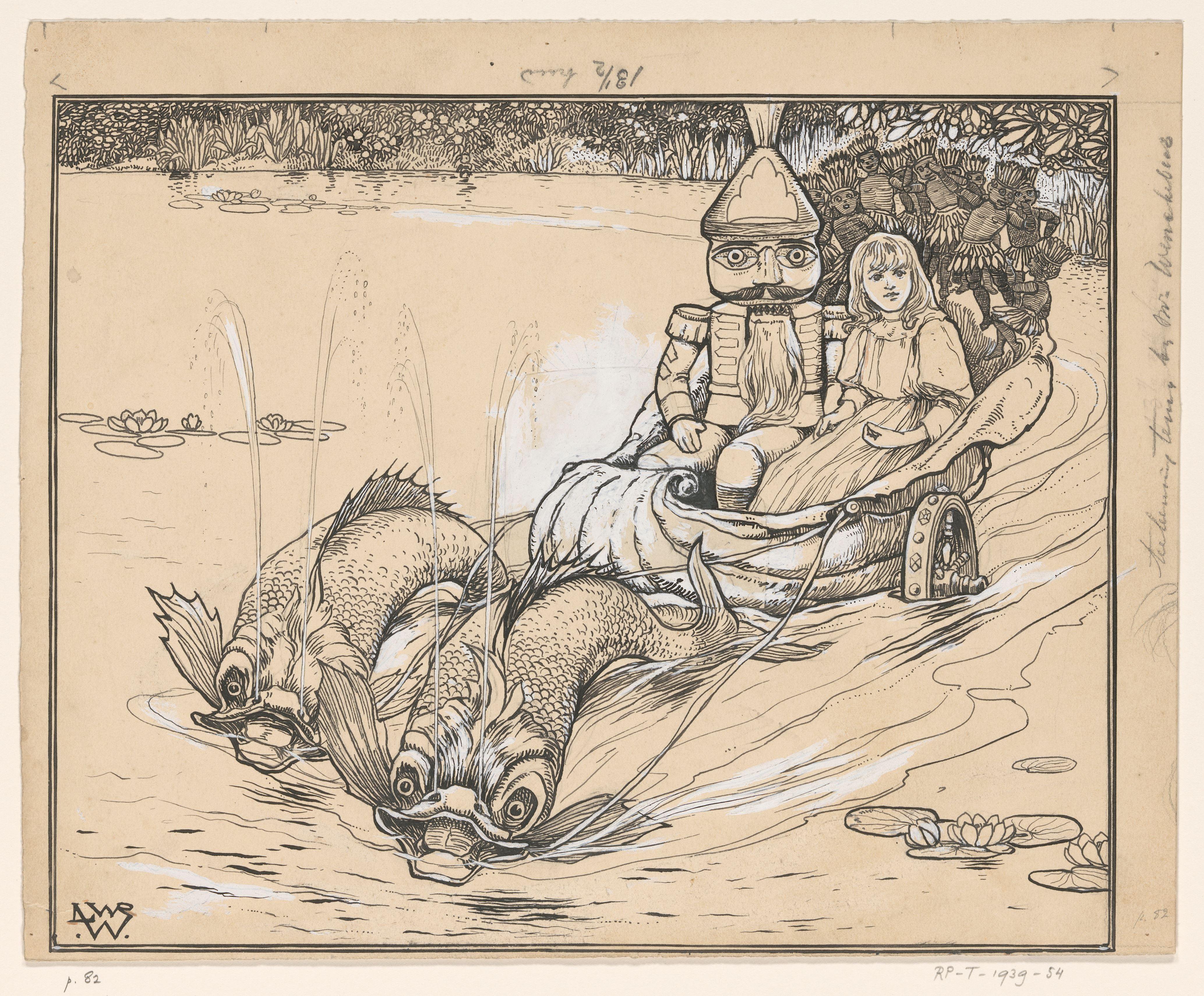 Notenkraker en Marie in een schelpwagen
