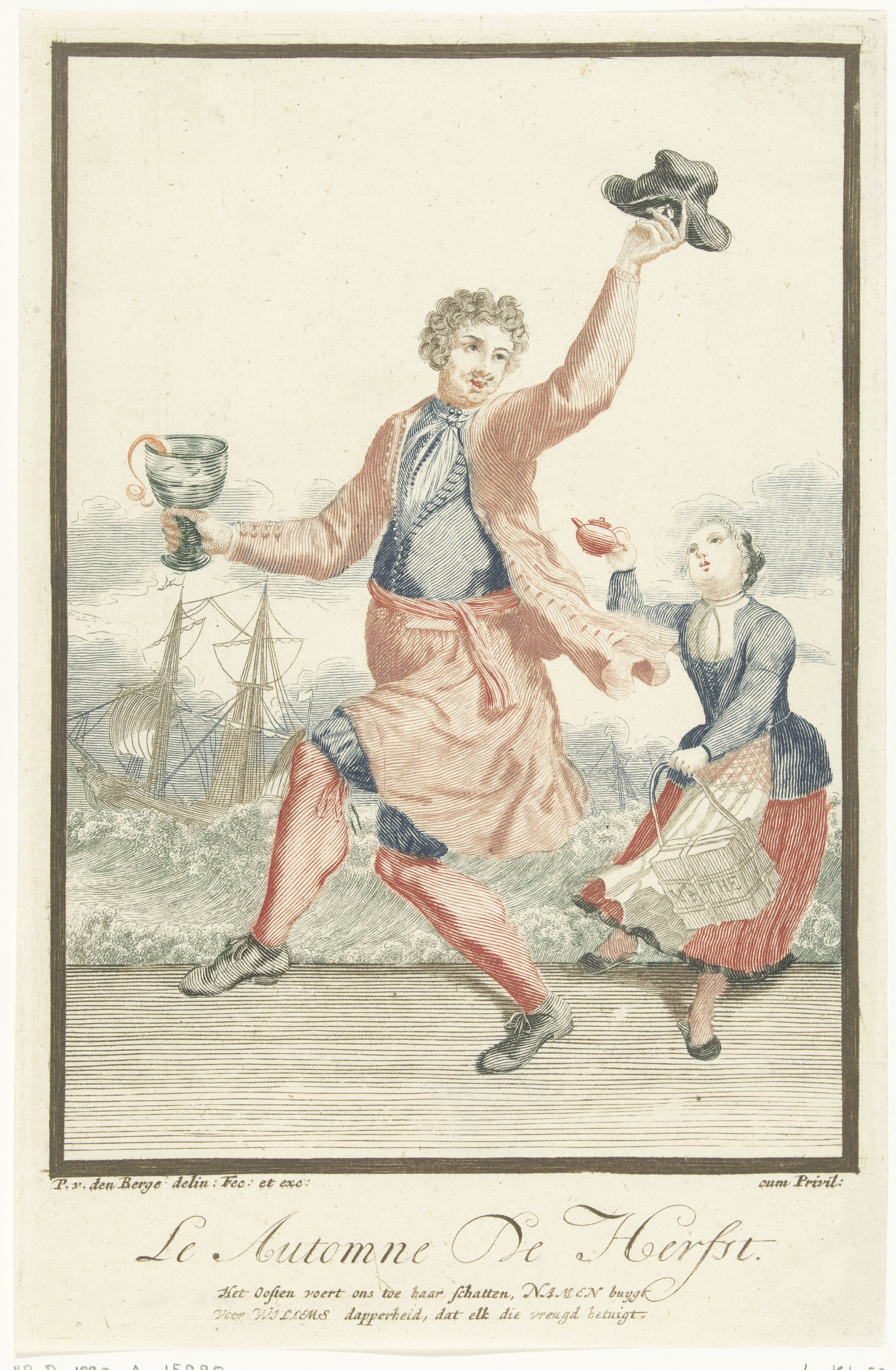 Dansende man met een roemer in zijn hand