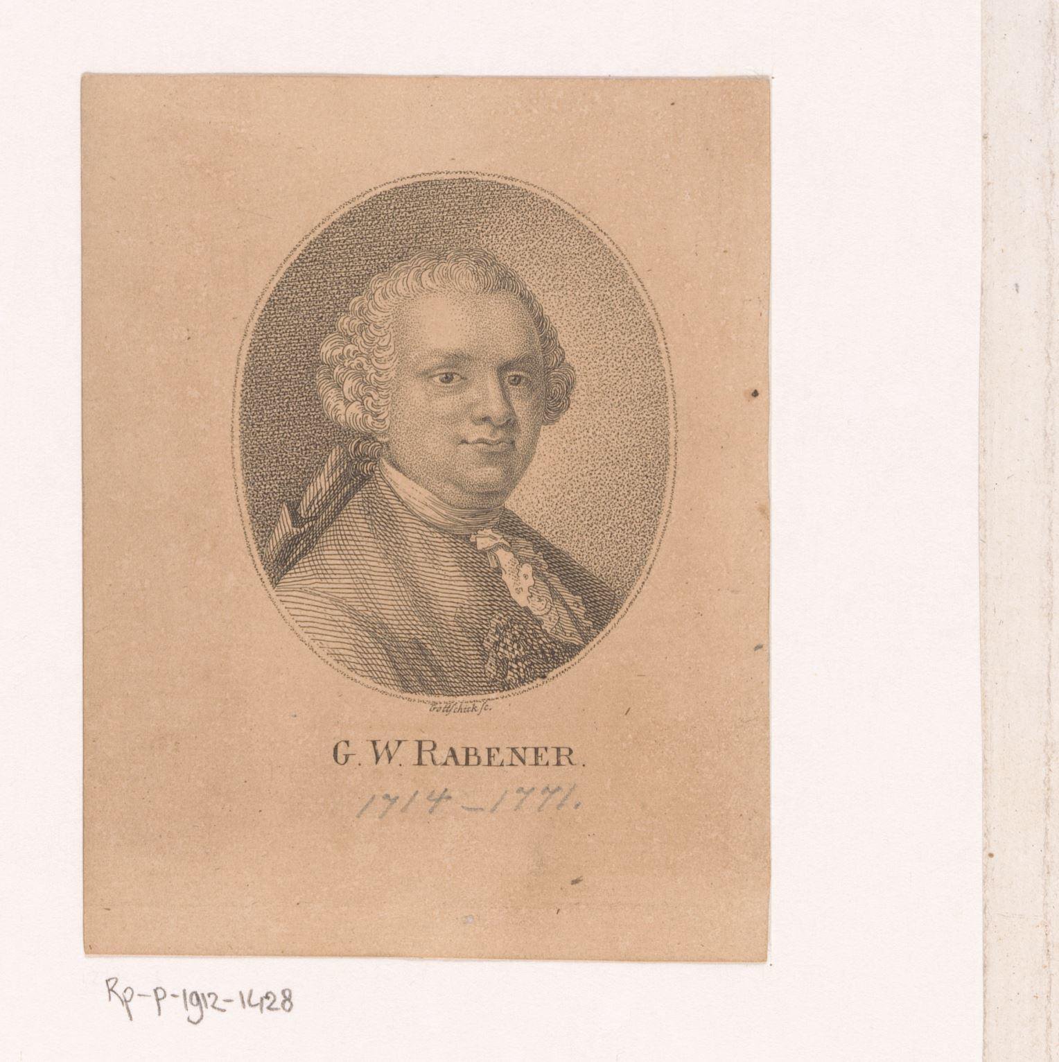 Portret van Gottlieb Wilhelm Rabener