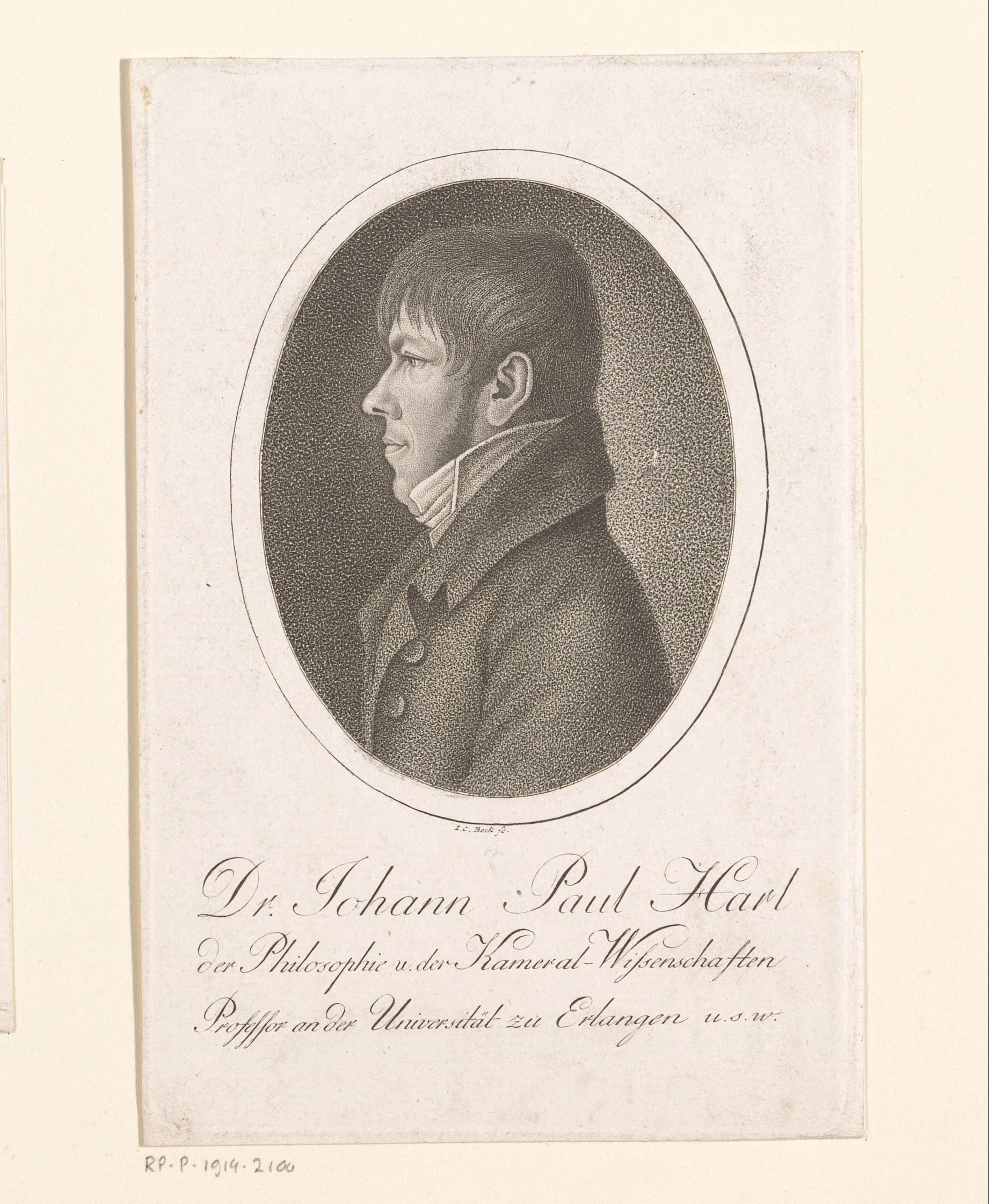 Portret van Johann Paul Harl