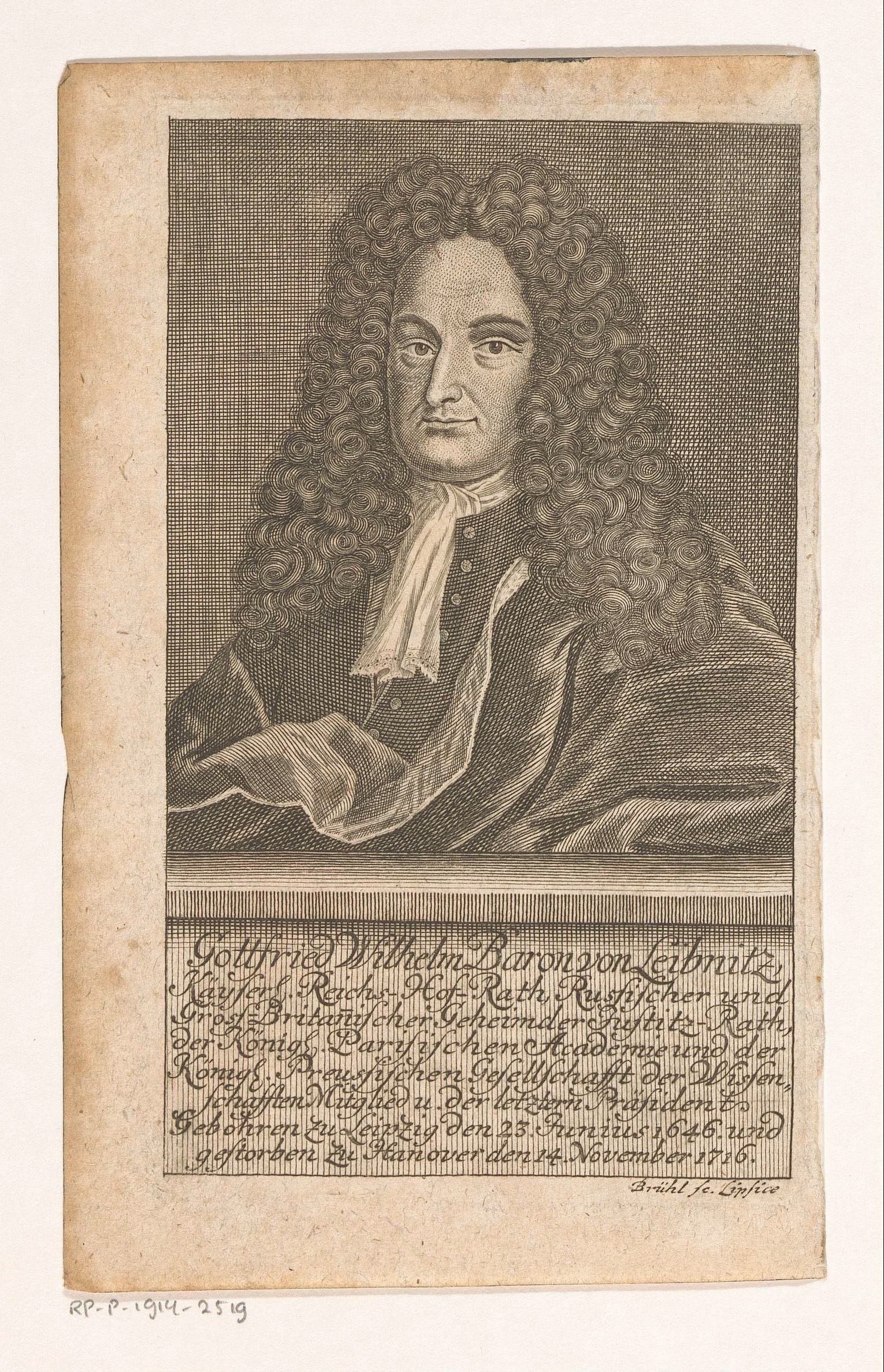 Portret van Gottfried Wilhelm Leibniz