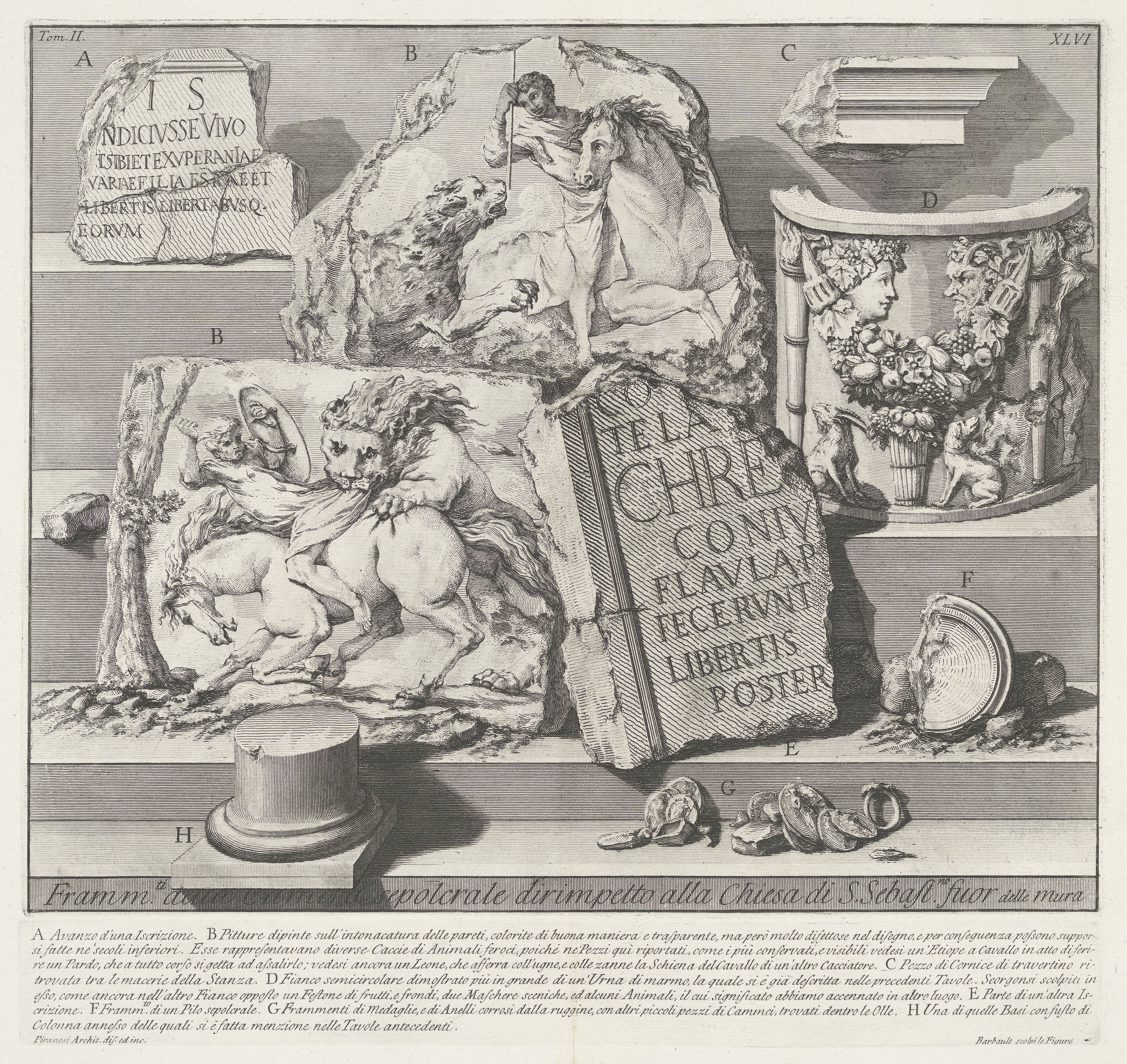 Fragmenten uit de graftombe tegenover de Sint-Sebastiaan buiten de Muren te Rome