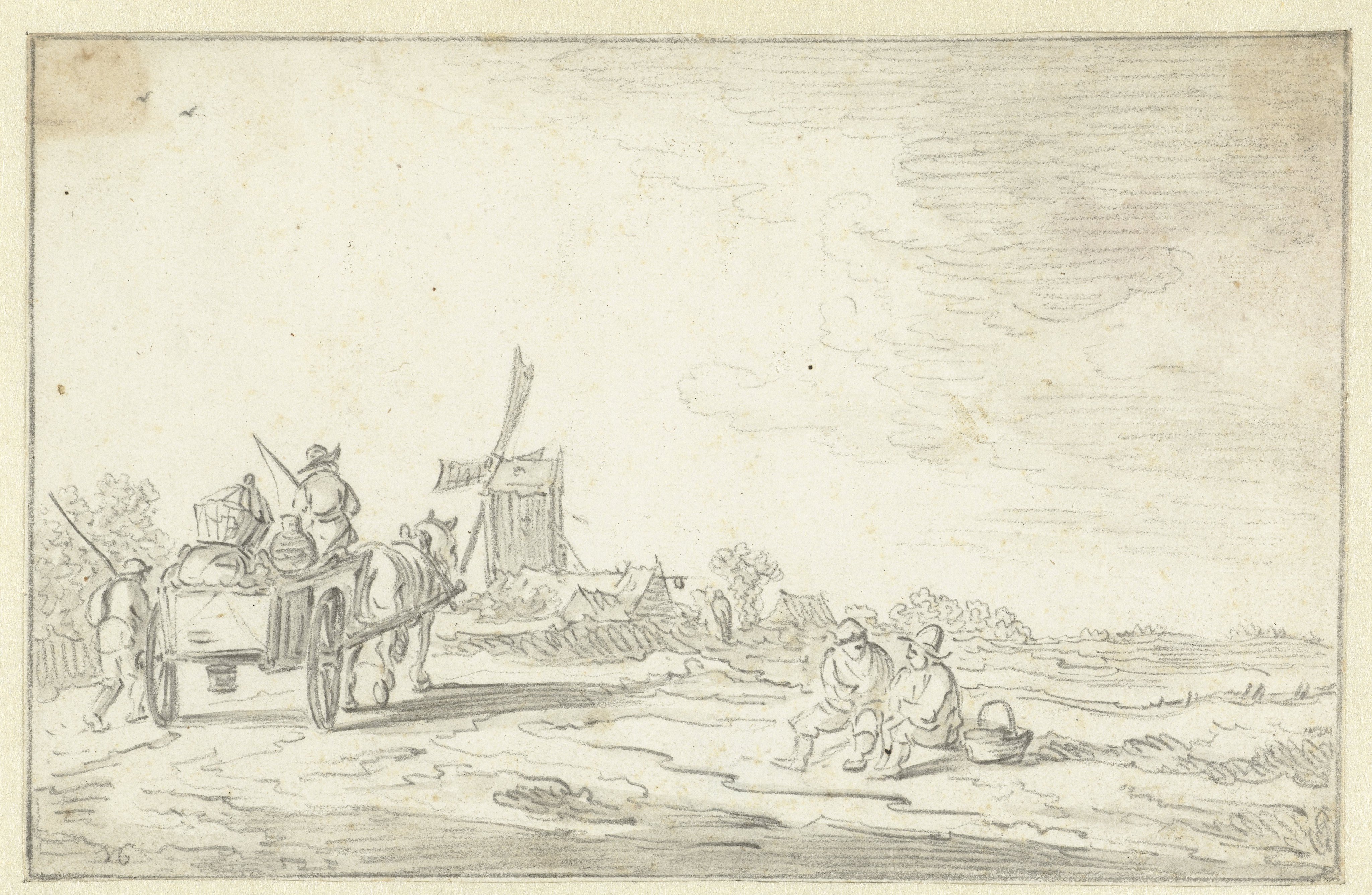 Landschap met boerenkar