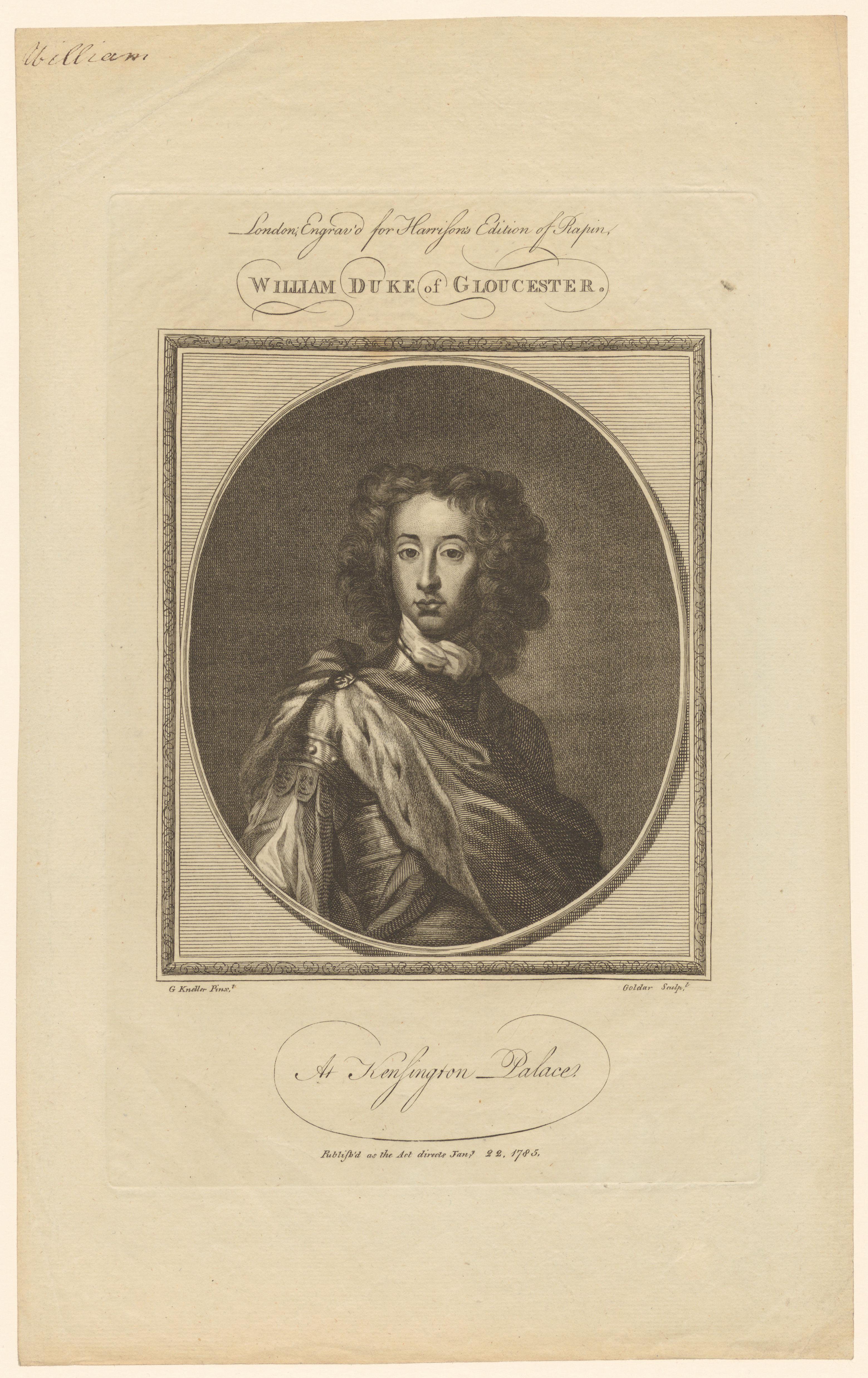 Portret van William, hertog van Gloucester