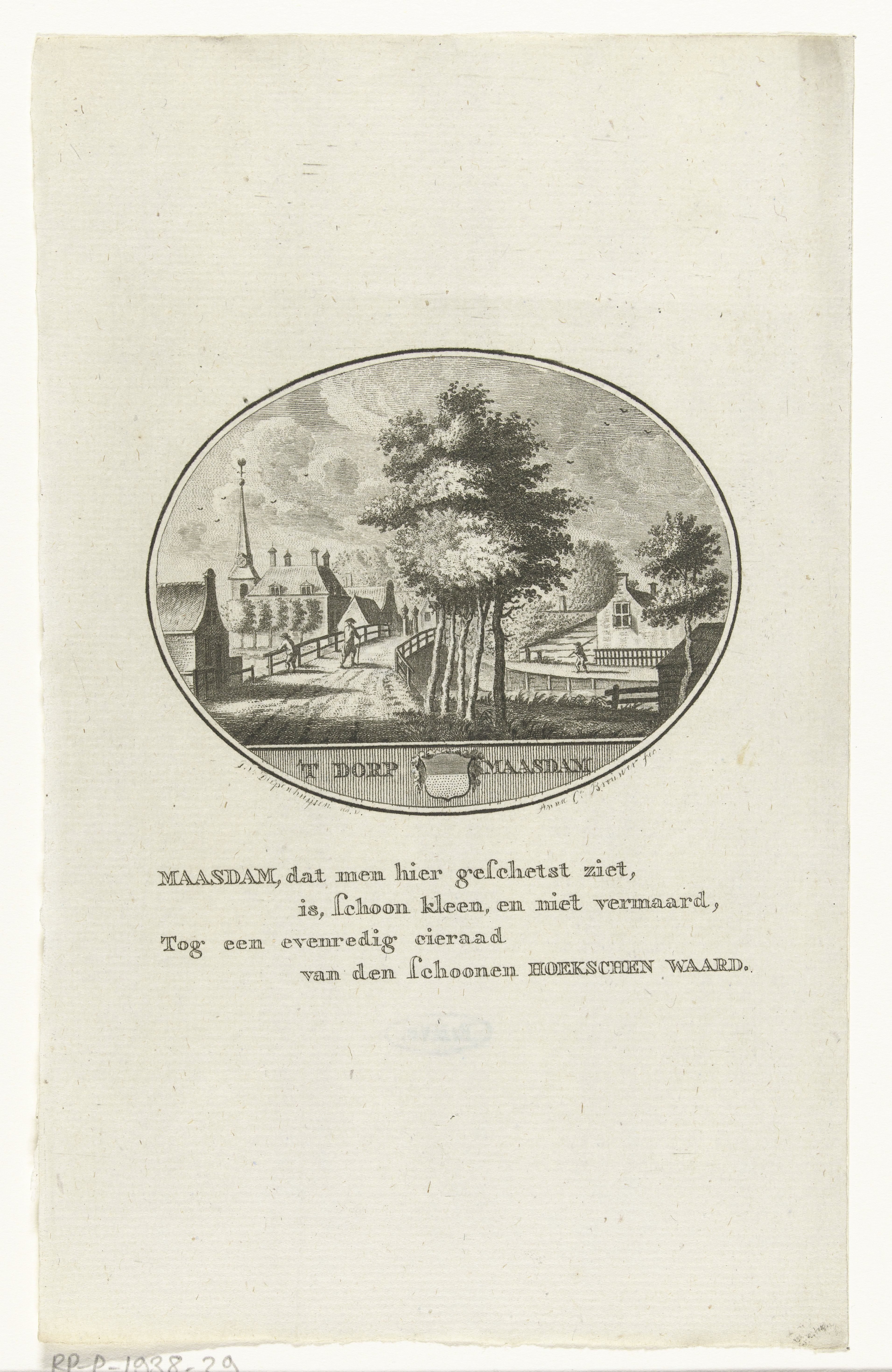 Gezicht op het dorp Maasdam