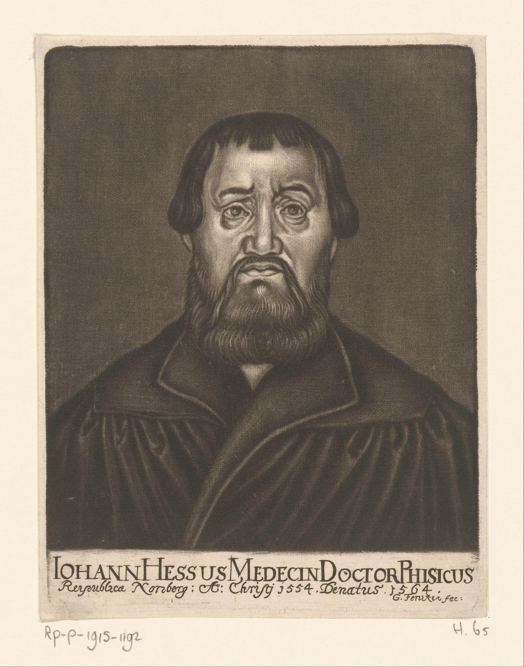 Portret van Johann Hess