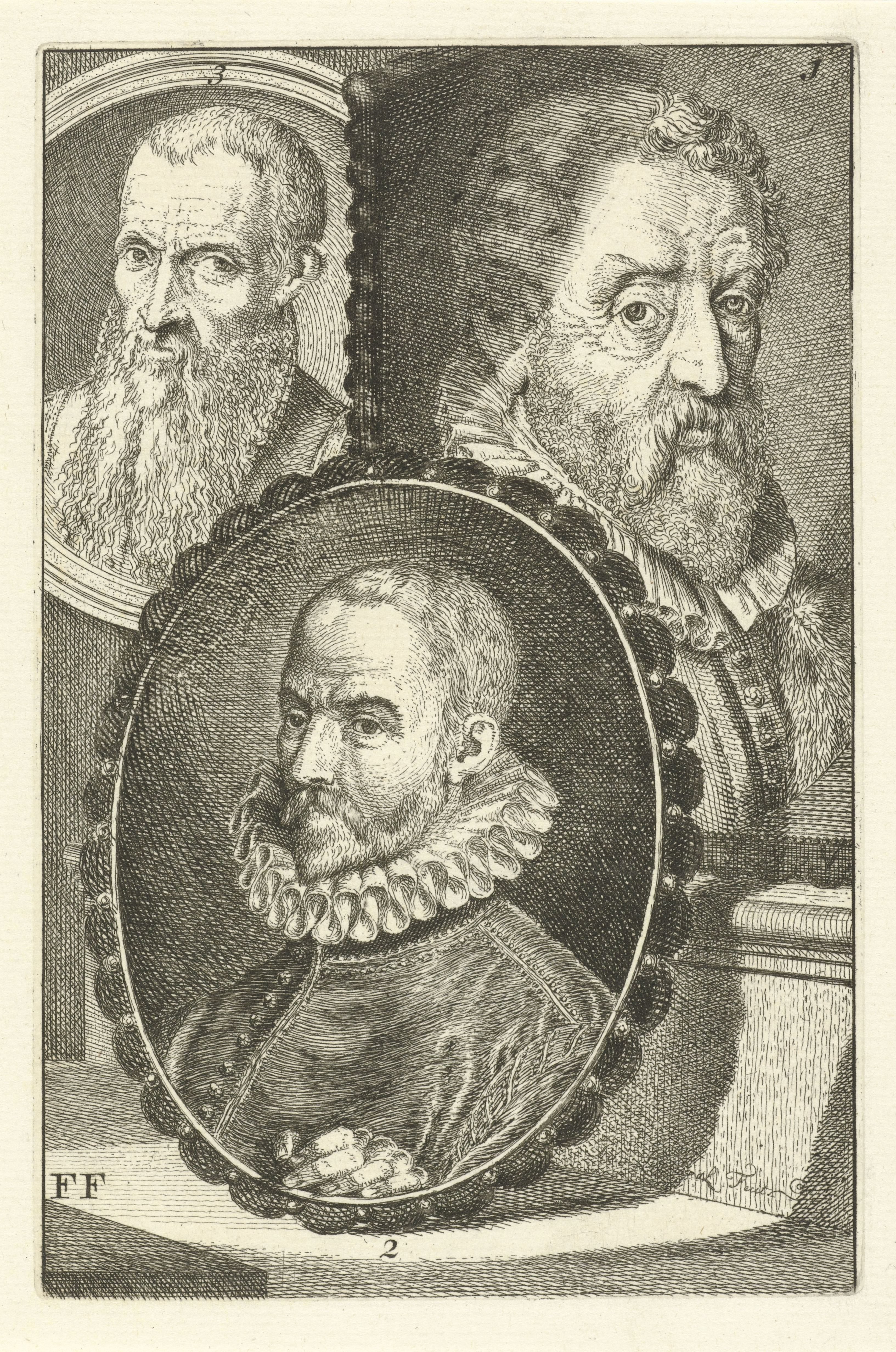 Portretten van Maerten de Vos, Jan van der Straet en Jan Gols van Kaiserswerth